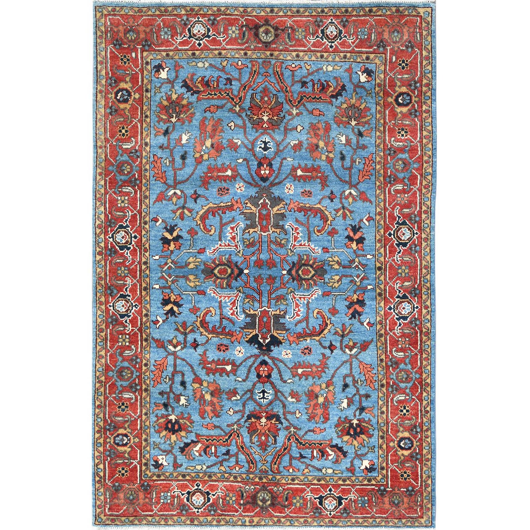  Wool Hand-Knotted Area Rug 3'10