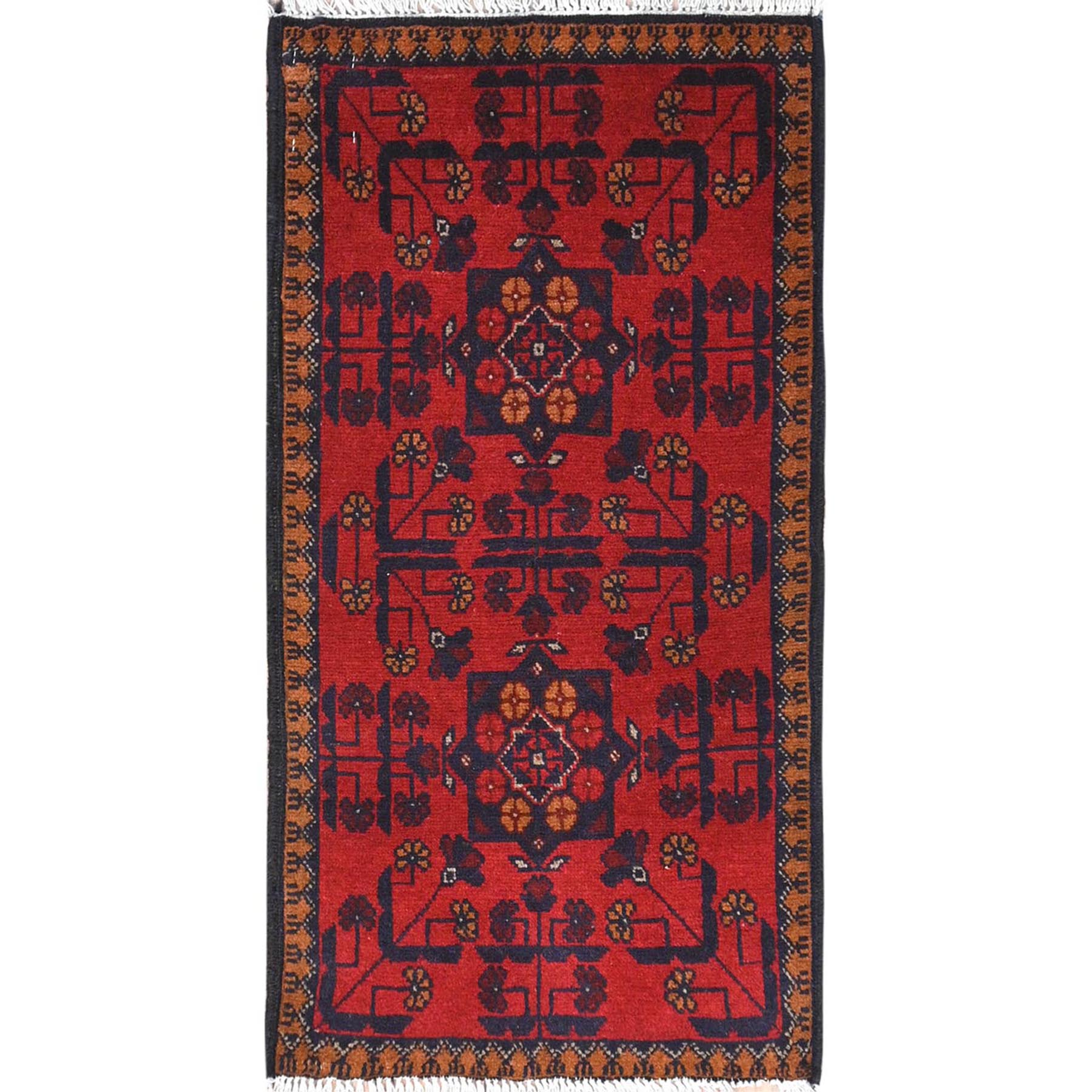 traditional Wool Hand-Knotted Area Rug 1'8