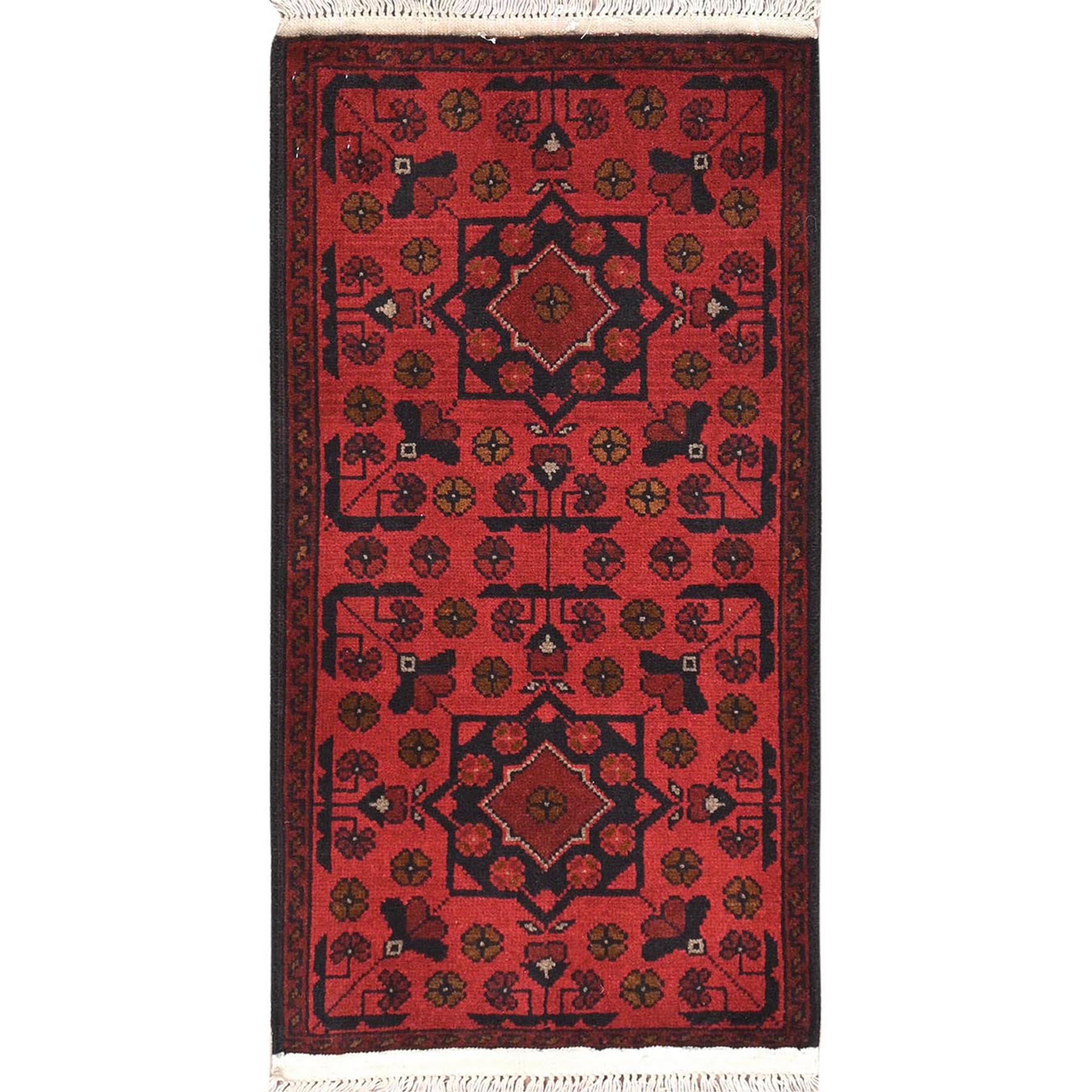 traditional Wool Hand-Knotted Area Rug 1'9