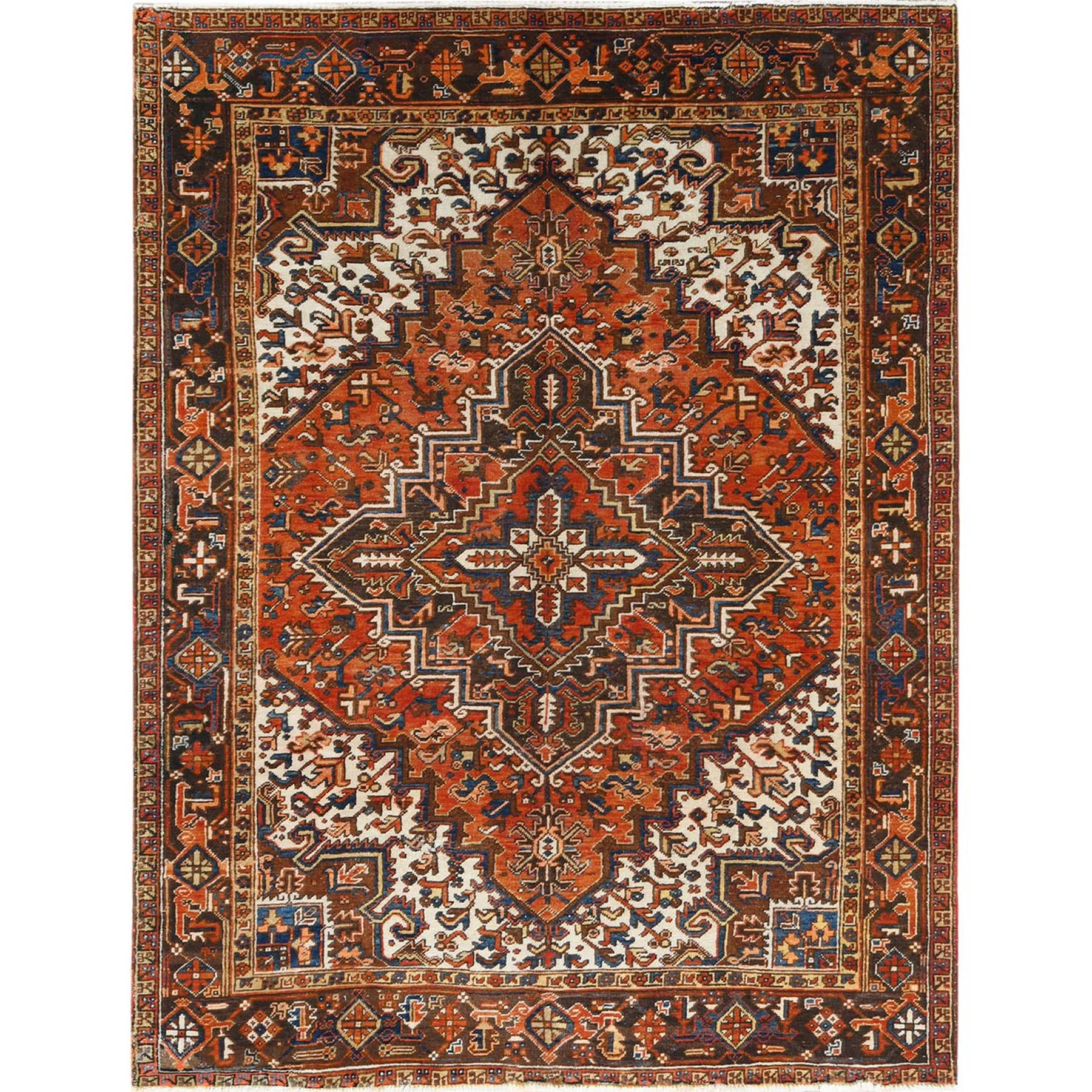  Wool Hand-Knotted Area Rug 7'3