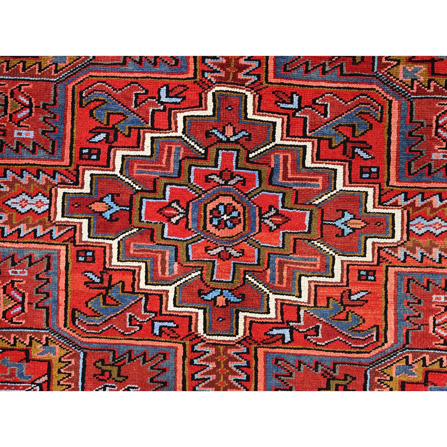 10'x12'8' Barn Red, Semi Antique Bohemian Persian Heriz, Good Condition, Rustic Look, Pure Wool, Hand Knotted, Sides and Ends Professionally Secured, Cleaned, Oriental Rug Sh85347