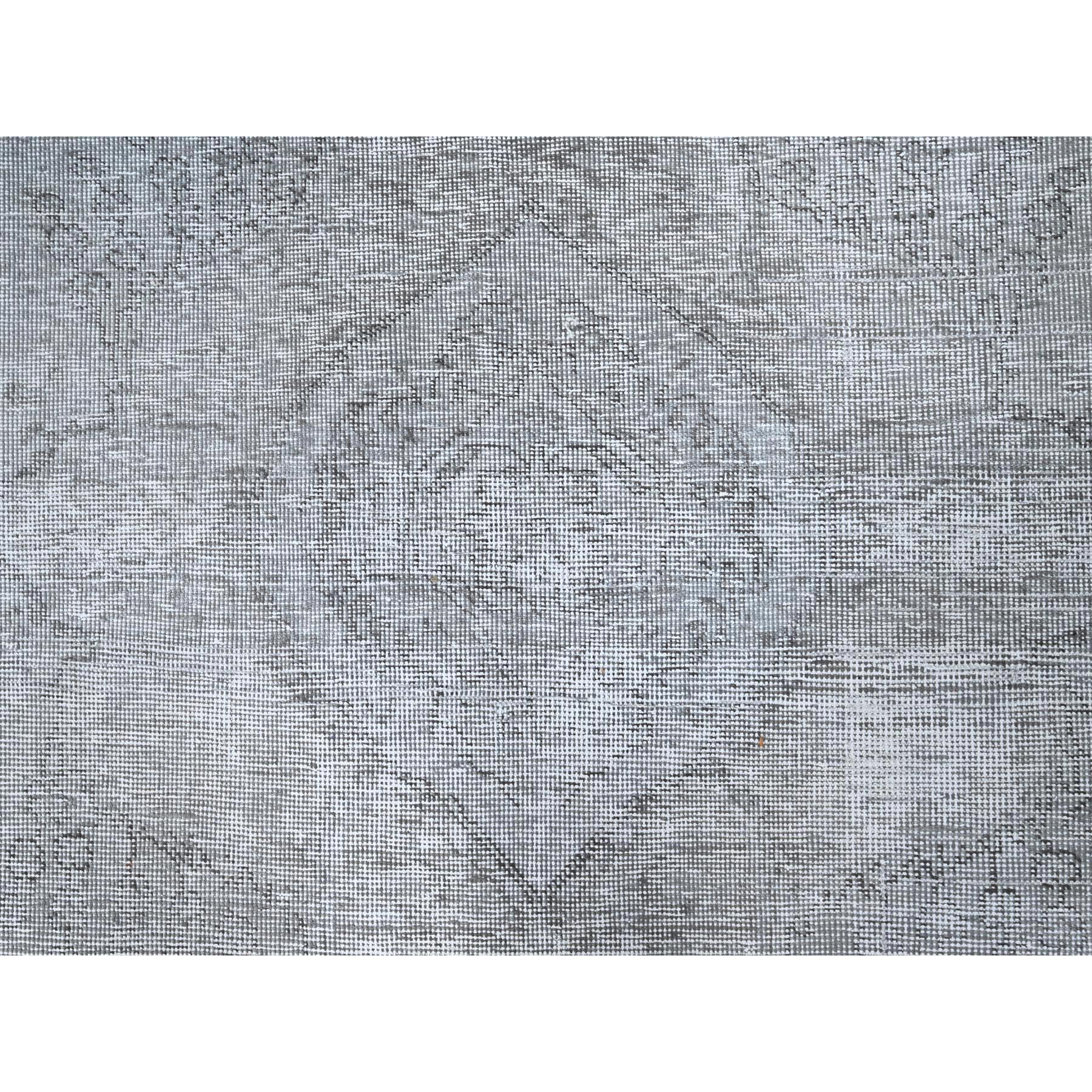 6'6"x9'6" Laid Gray, Vintage Persian Tabriz, Distressed Look, Sheared Low, Worn Wool, Hand Knotted, Oriental Rug Sh85402