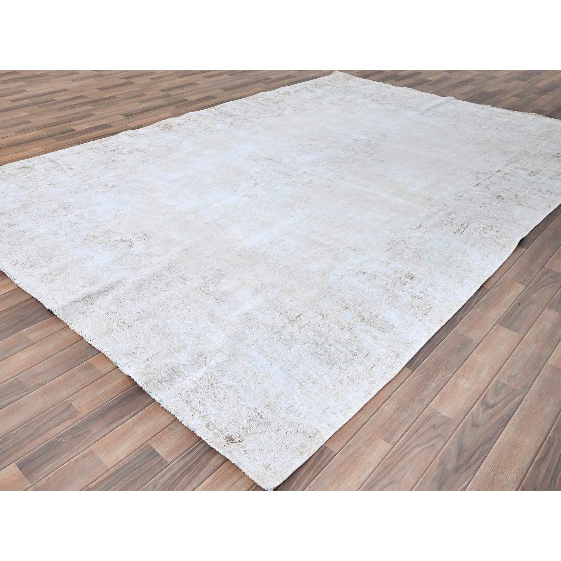 8'2"x11'8" Alice Blue, Vintage Persian Kerman, Evenly Worn, 100% Wool, Hand Knotted, Cleaned with Sides and Edges Professionally Secured, Oriental Rug Sh85523
