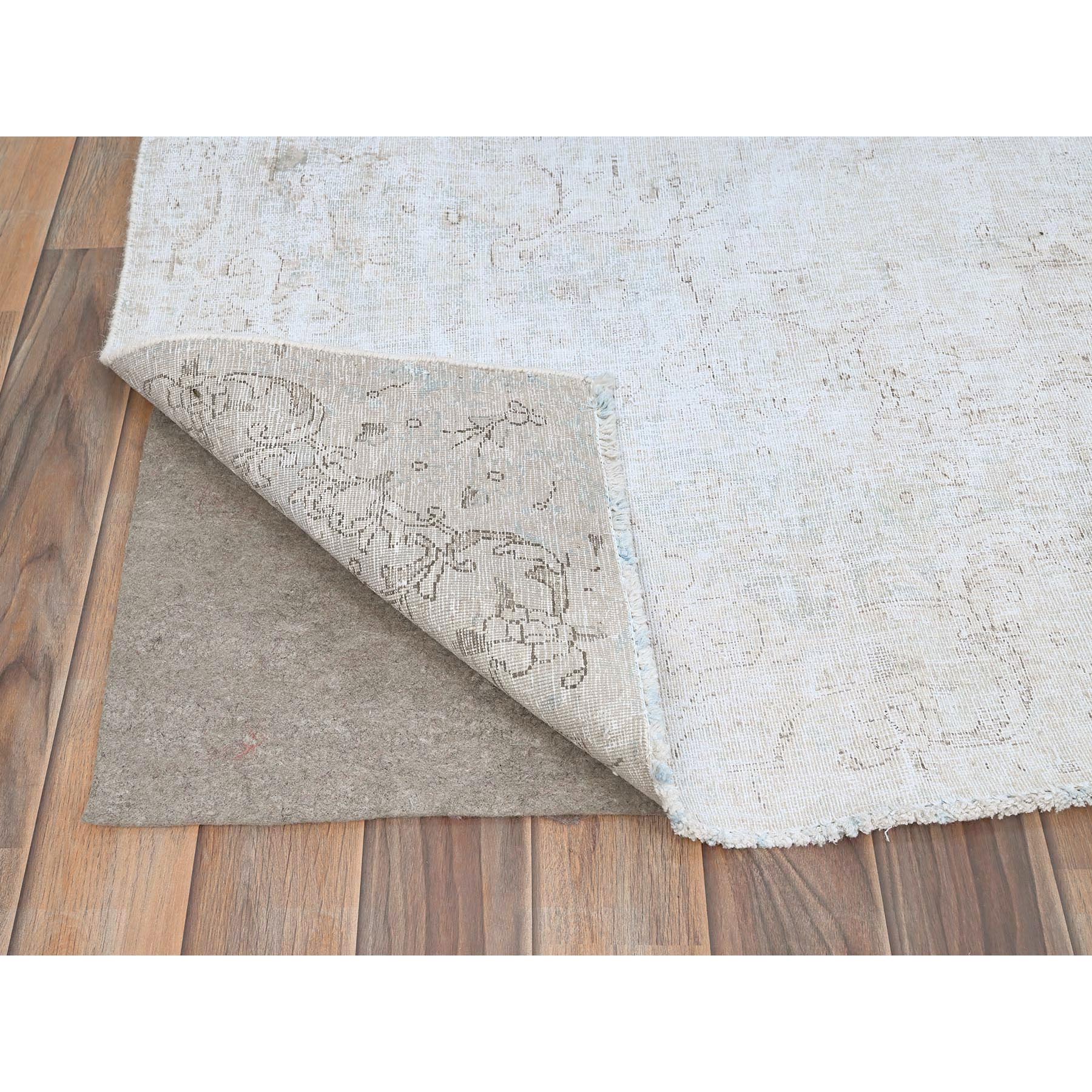 8'2"x11'8" Alice Blue, Vintage Persian Kerman, Evenly Worn, 100% Wool, Hand Knotted, Cleaned with Sides and Edges Professionally Secured, Oriental Rug Sh85523