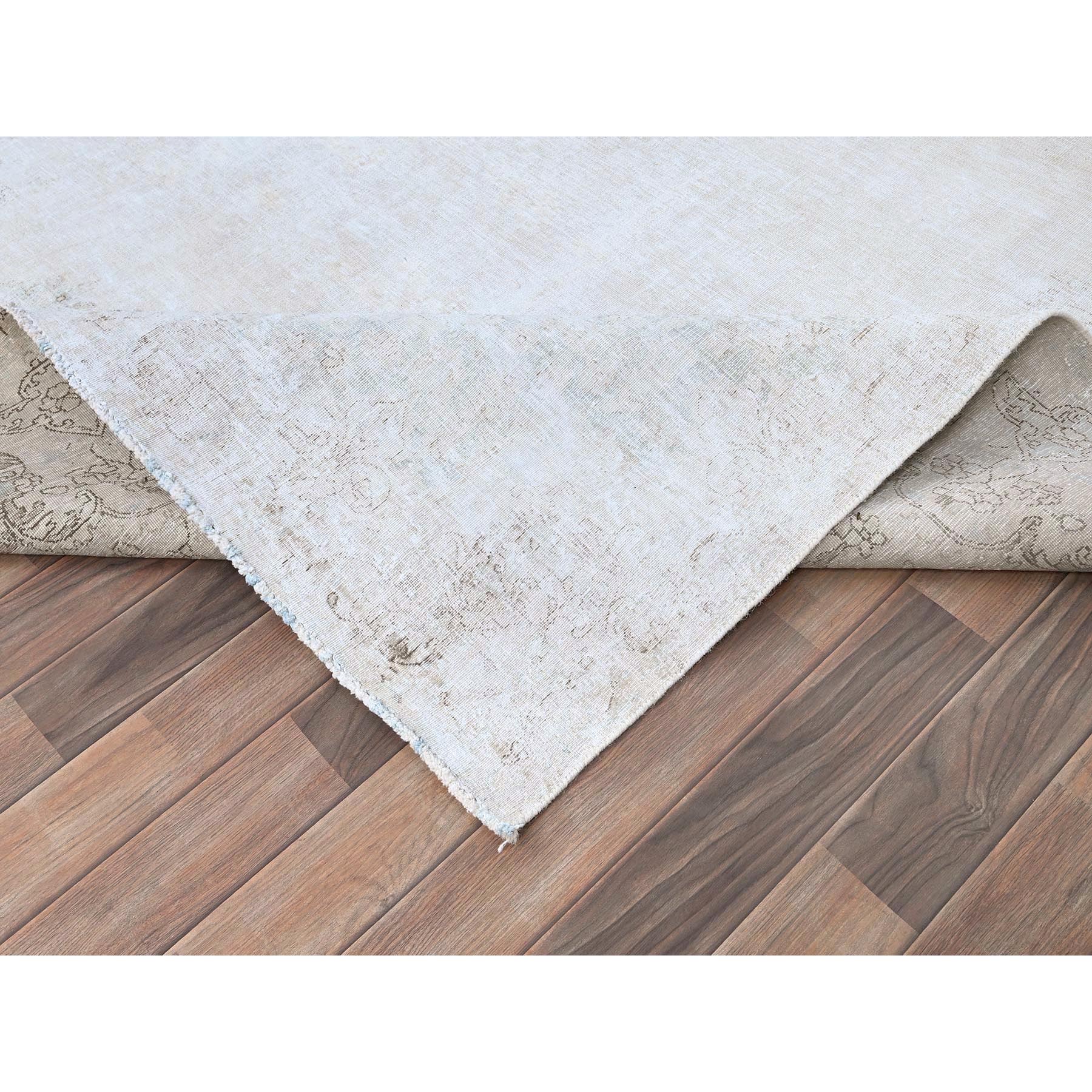 8'2"x11'8" Alice Blue, Vintage Persian Kerman, Evenly Worn, 100% Wool, Hand Knotted, Cleaned with Sides and Edges Professionally Secured, Oriental Rug Sh85523