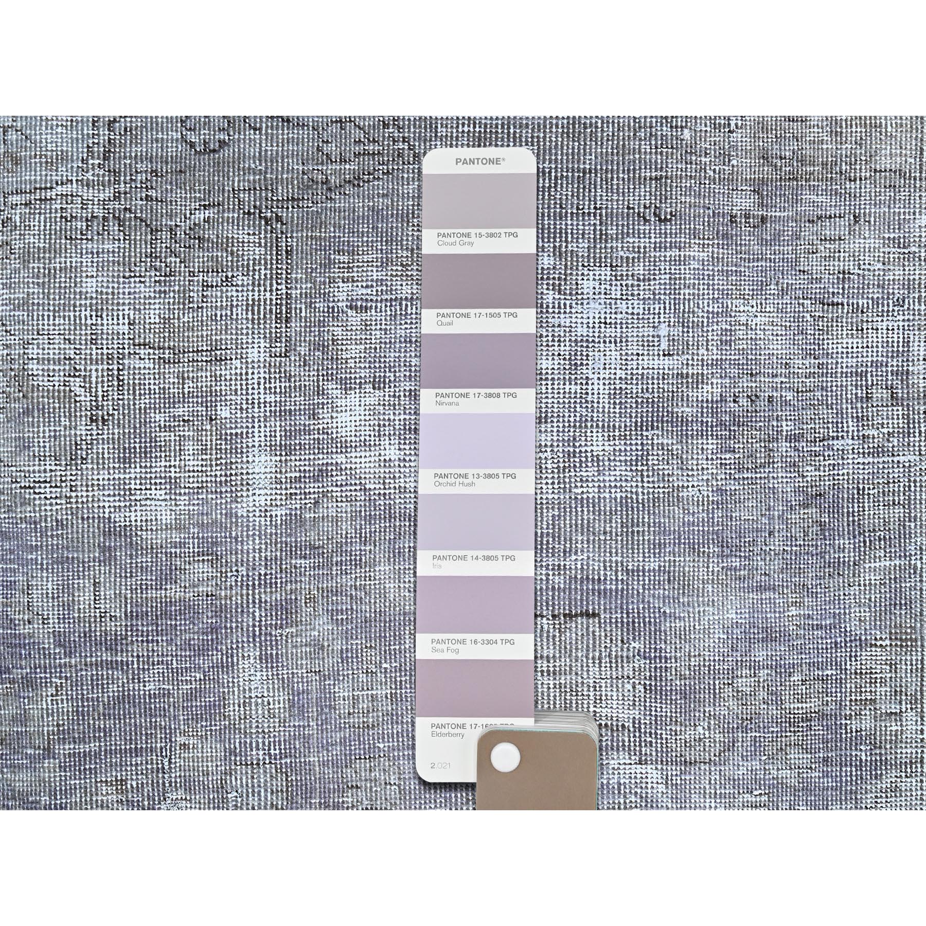 7'1"x10'4" Eminence Purple, Rustic Feel, Soft Wool, Hand Knotted, Vintage Persian Tabriz, Worn Down, Oriental Rug Sh85541