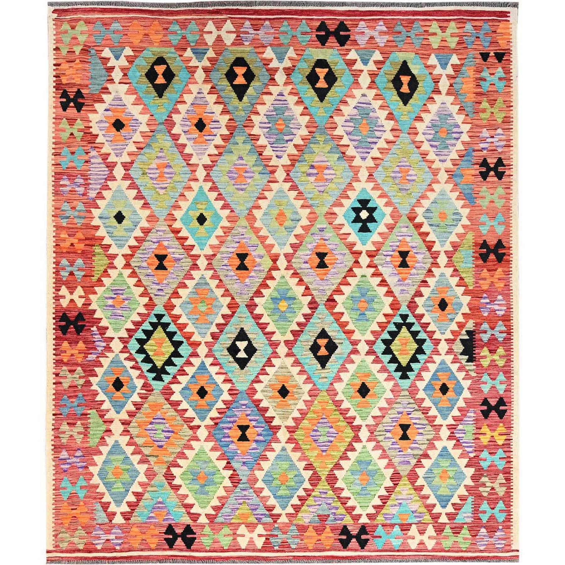 traditional Wool Hand-Woven Area Rug 8'6
