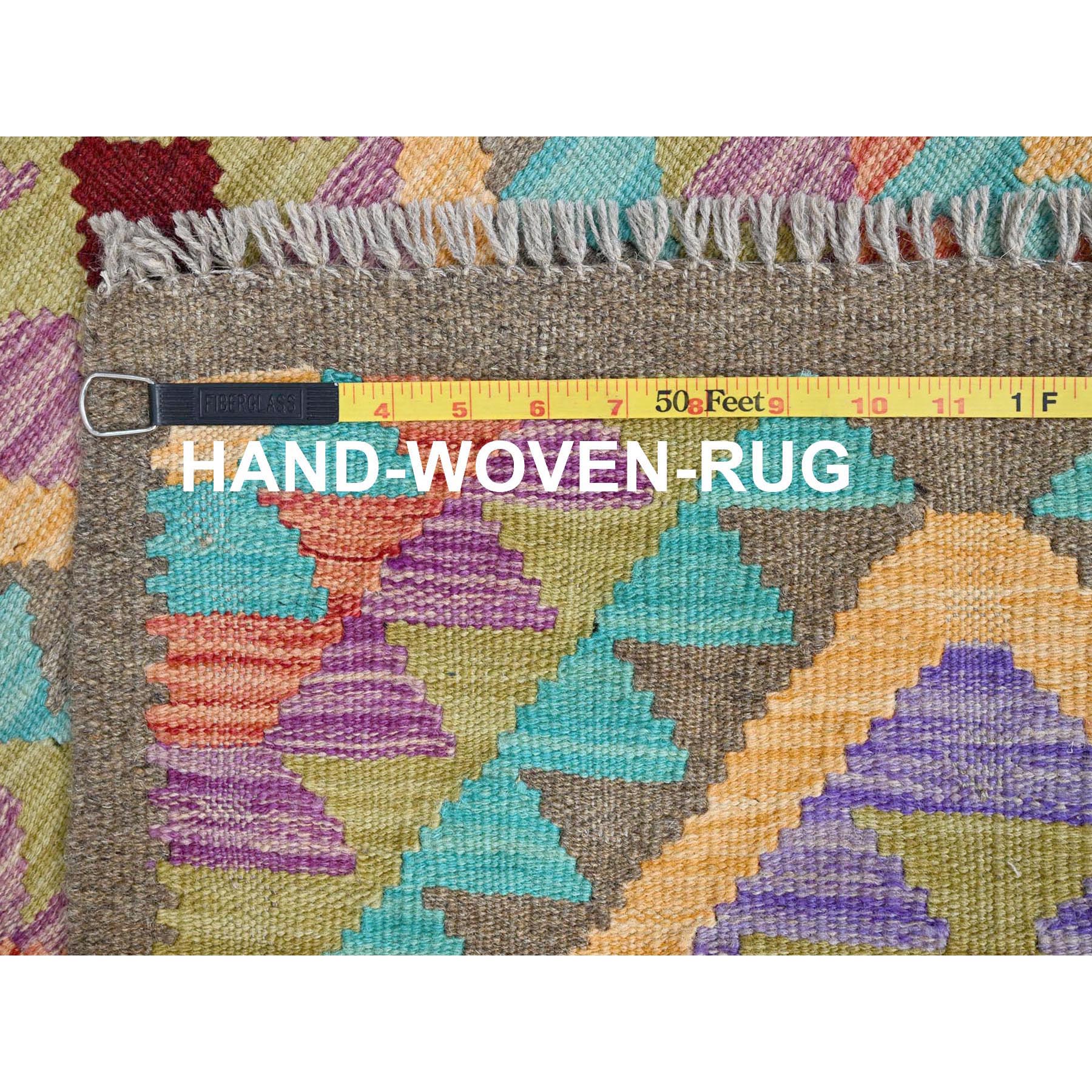 2'x3' Colorful, Reversible, Flat Weave, Hand Woven, Pure Wool, Afghan Kilim With Geometric Pattern, Natural Dyes, Oriental Rug Sh85733