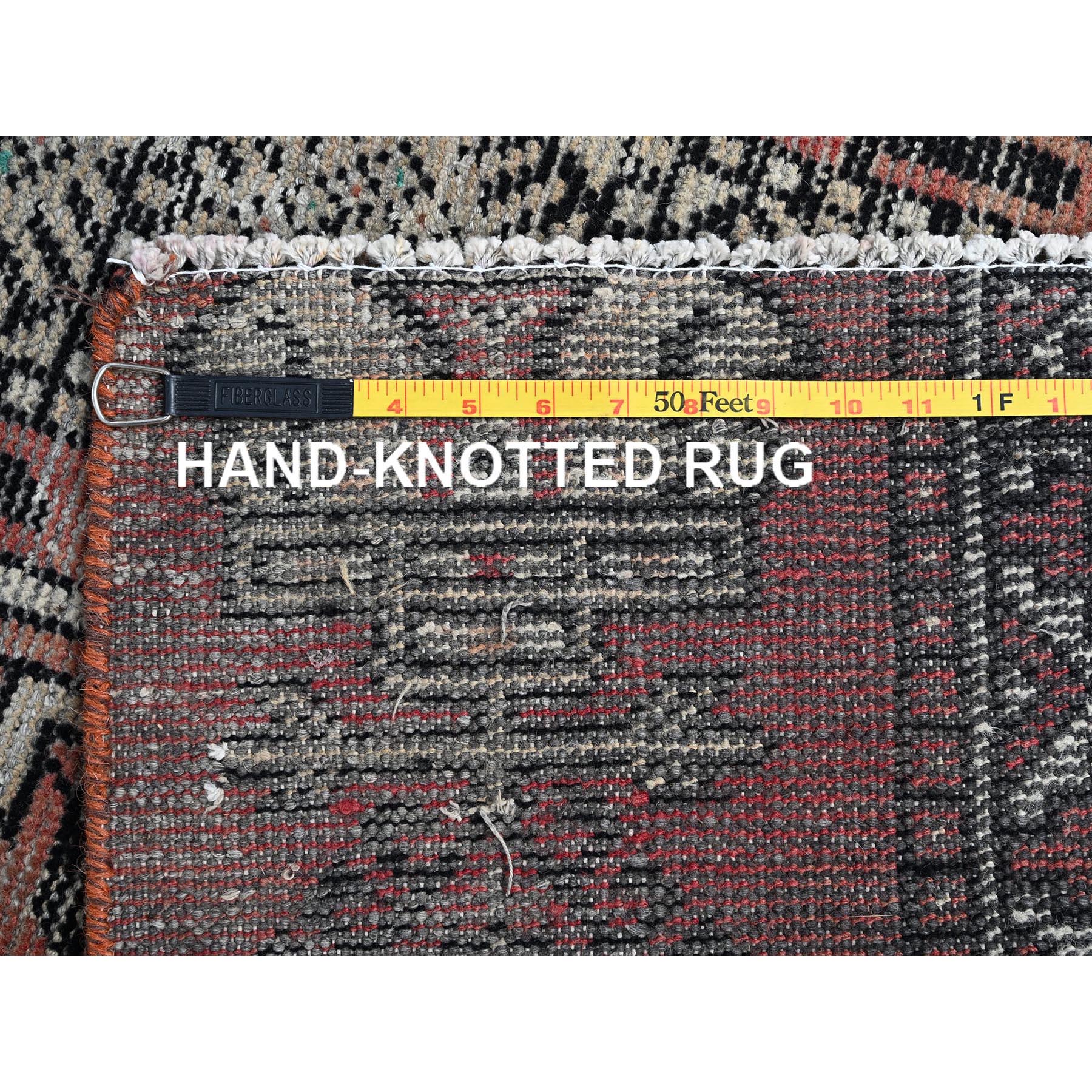3'7"x6' Burnt Henna Brown, Semi Antique Persian Baluch Village Design, Vibrant Wool, Hand Knotted Evenly Worn Distressed Look, Sides and Ends Professionally Secured, Cleaned, Cropped Thin Great Condition, Oriental Rug Sh85974
