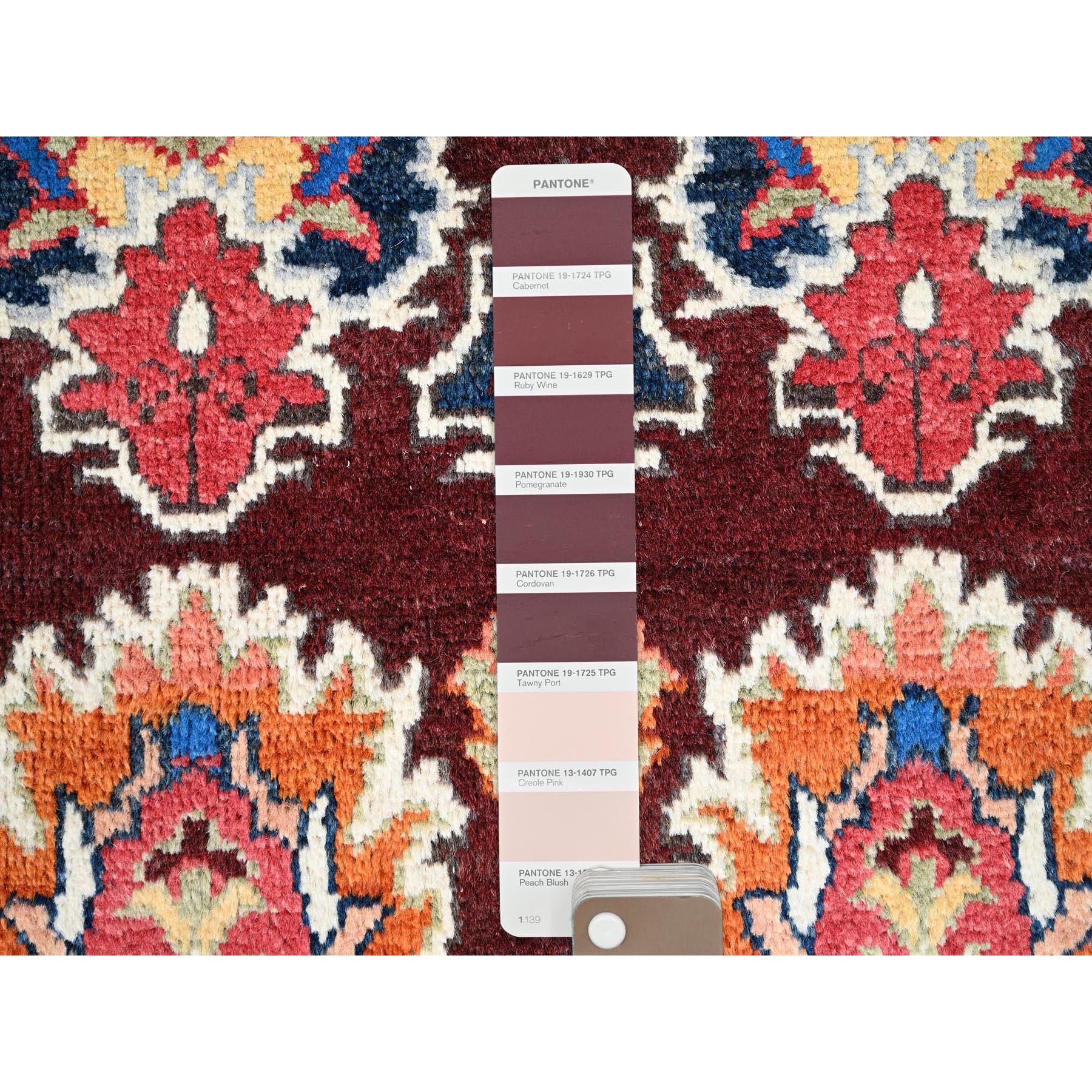 2'x3' Coffee Brown, Hand Knotted Special Kazak with Geometric Design, Natural Dyes, 100% Wool, Oriental, Mat Rug Sh86225