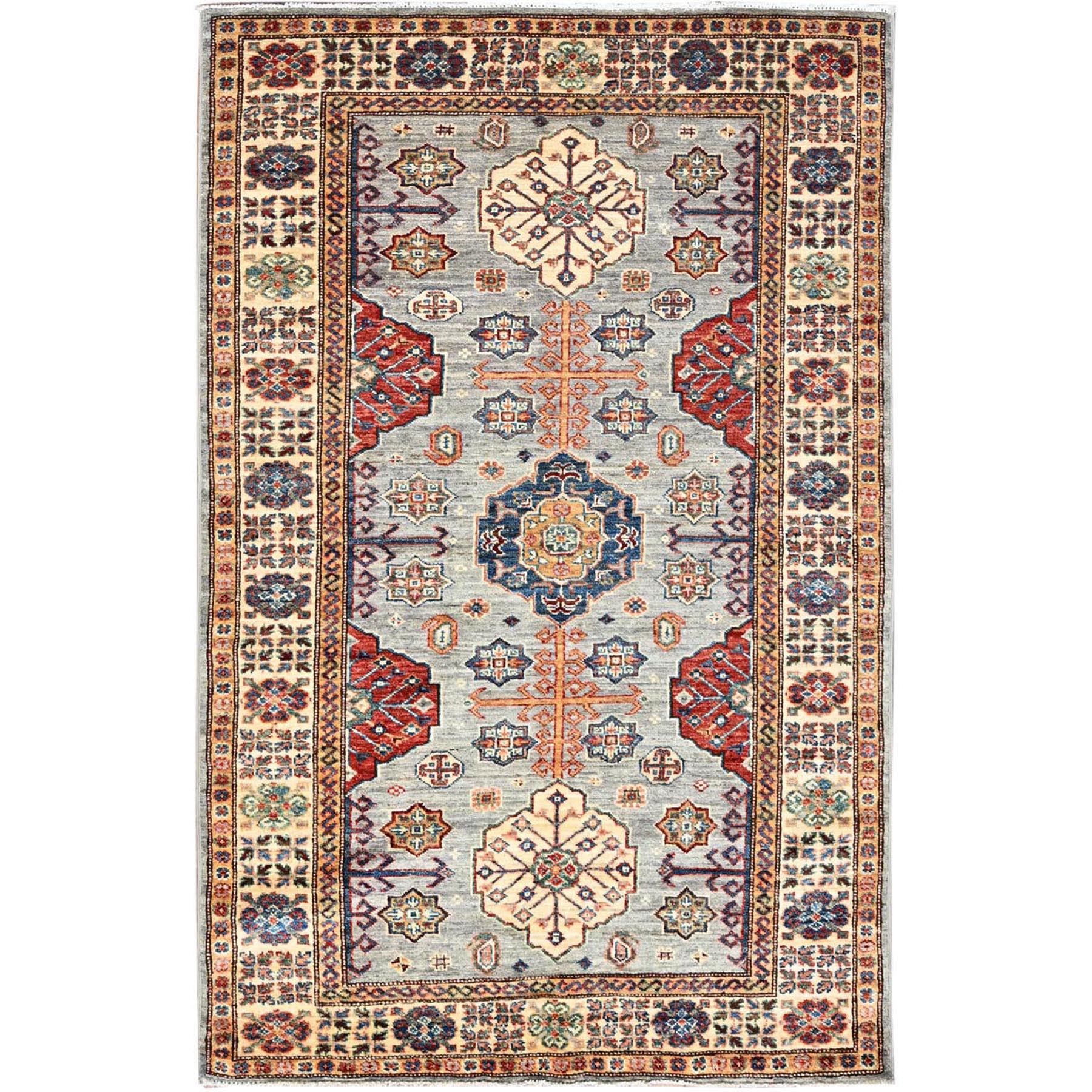  Wool Hand-Knotted Area Rug 3'11