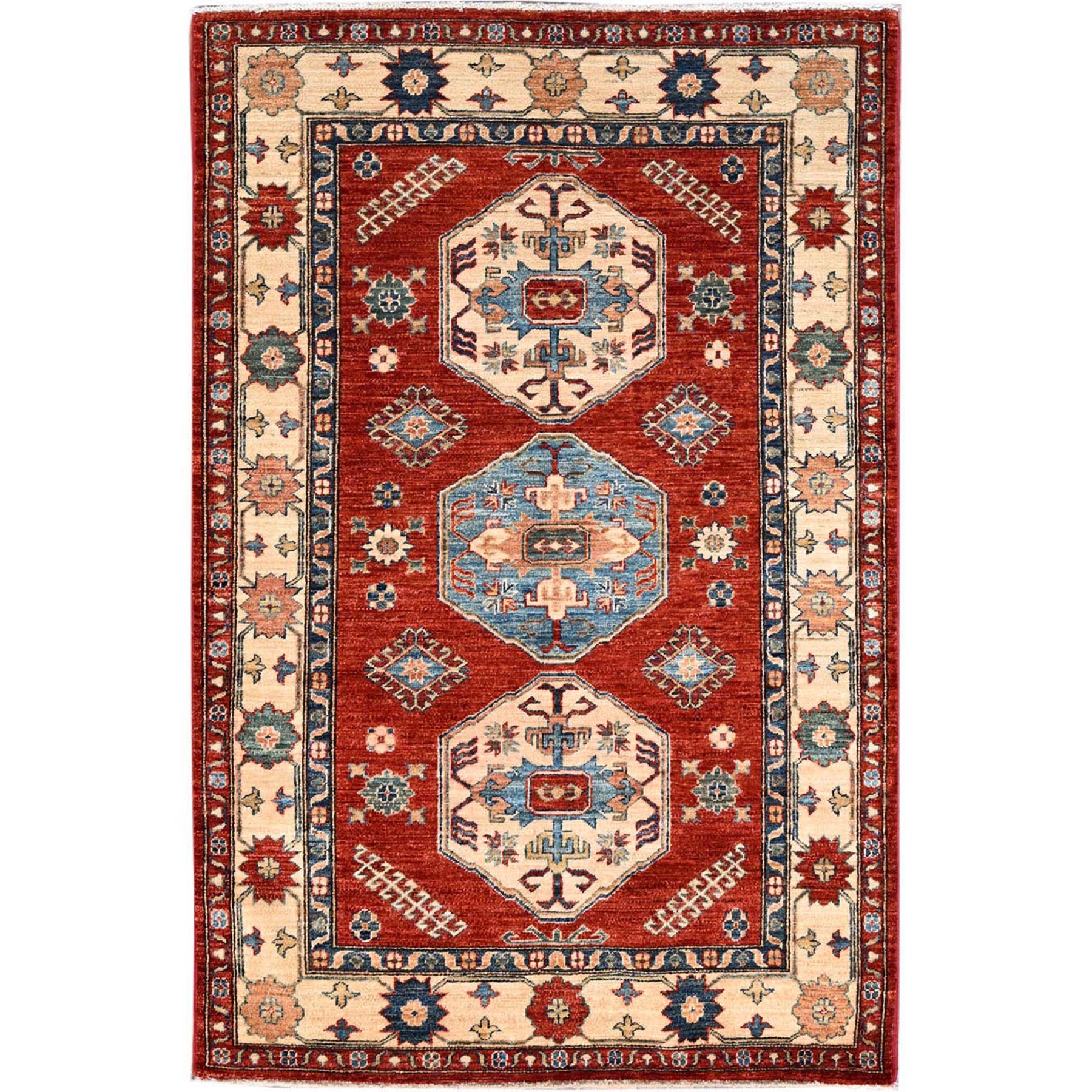  Wool Hand-Knotted Area Rug 3'11