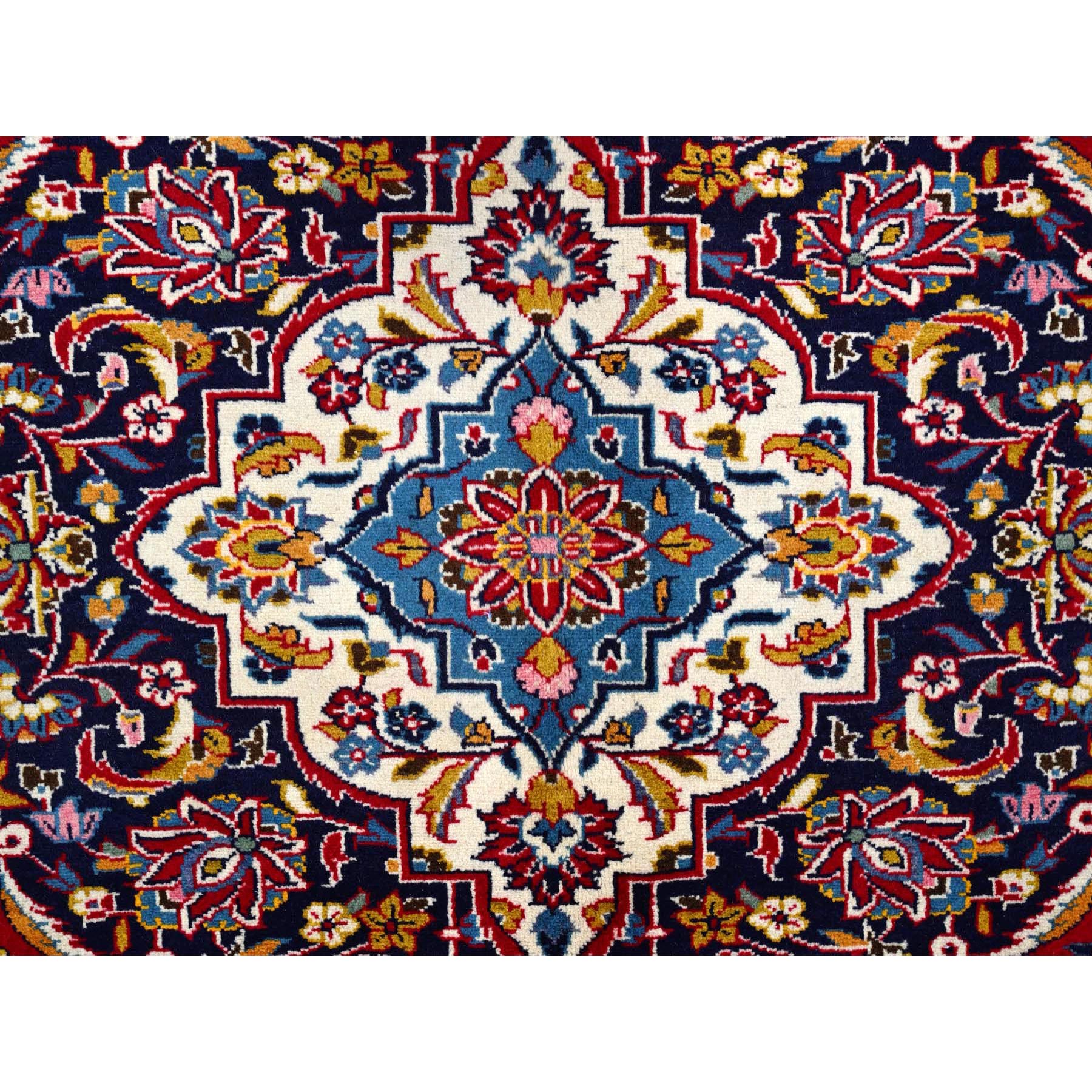 9'8"x12'10" Pepper Red,Old Persian Kashan With Central Medallion, Hand Knotted Extra Soft Wool, Sides and Ends Professionally Cleaned, Mint Condition, Full Pile and Soft, Oriental Rug Sh86427