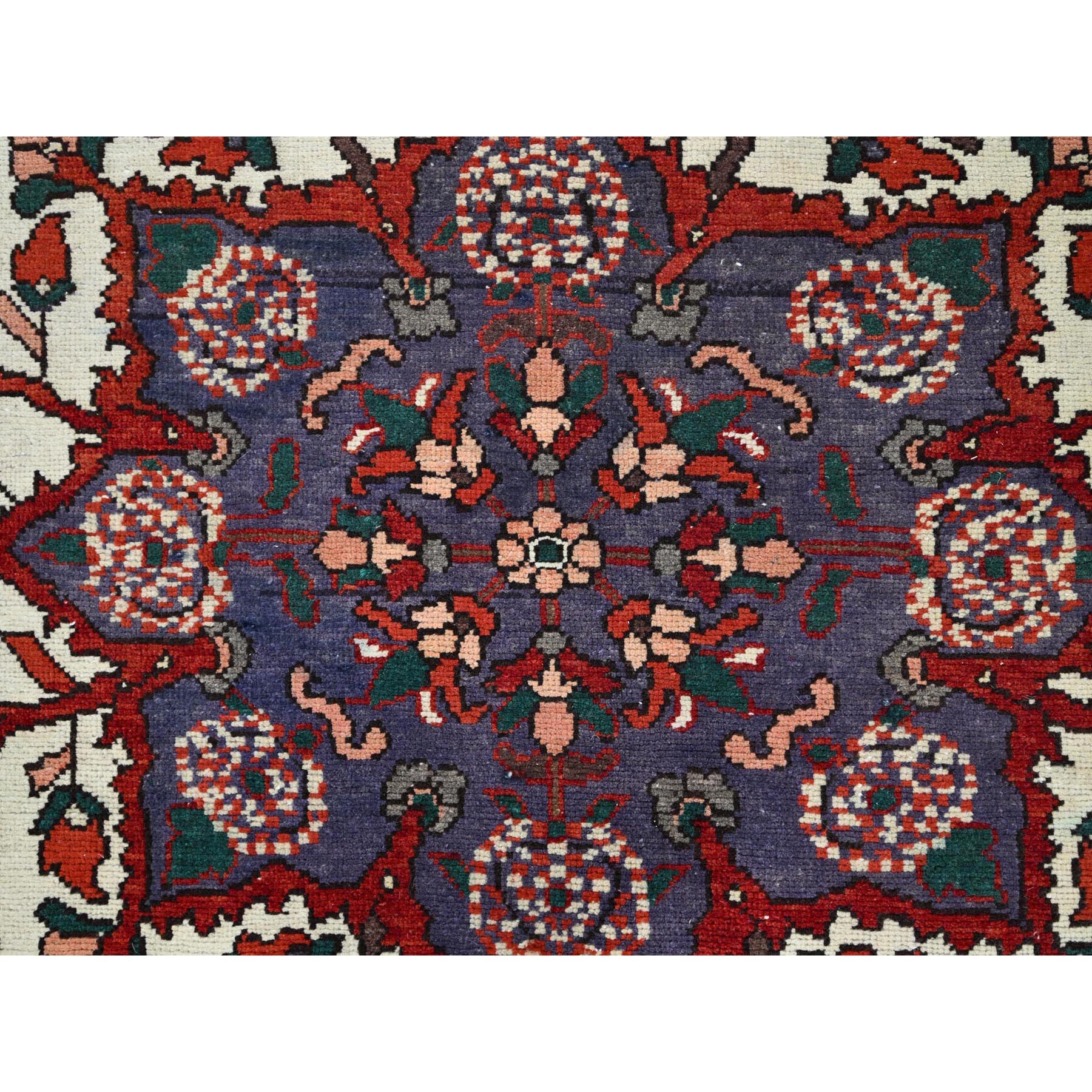 8'7"x11'2" Turkey Red With Ford Blue, Extra Soft Wool, Vintage Persian, Hand Knotted, Tribal Floor Art, Bakhtiar Oriental Rug Sh86618