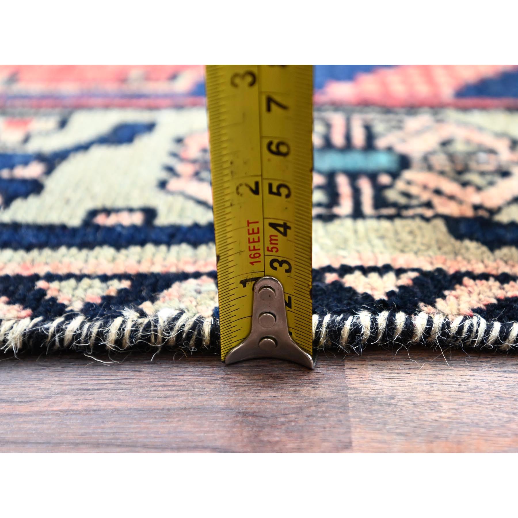 4'10"x8'3" Geranium Red, Nomad Creation and Rural Heritage, Worn Down, Hand Knotted Vintage Persian Viss, Distressed, Abrash, Organic Wool, Soft Pile, Oriental Rug Sh86672