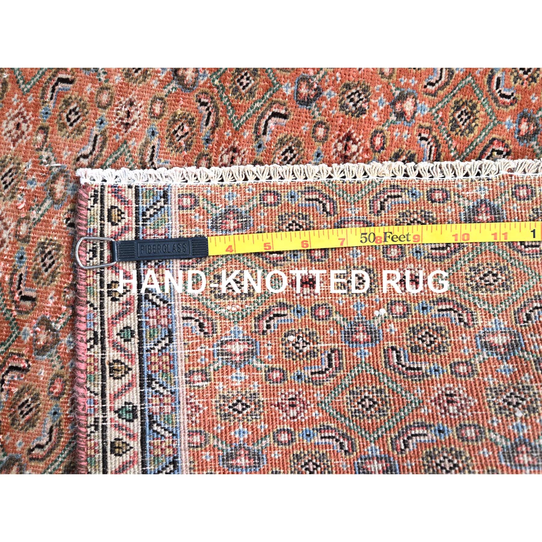 2'5"x3'8" Savanna Brown, Hand Knotted, Vintage North West Persian Fragment, All Over Design, Evenly Worn, Vibrant Wool, Cropped Thin, Distressed, Sides and Ends Professionally Secured, Abrash Mat Oriental Rug Sh86683