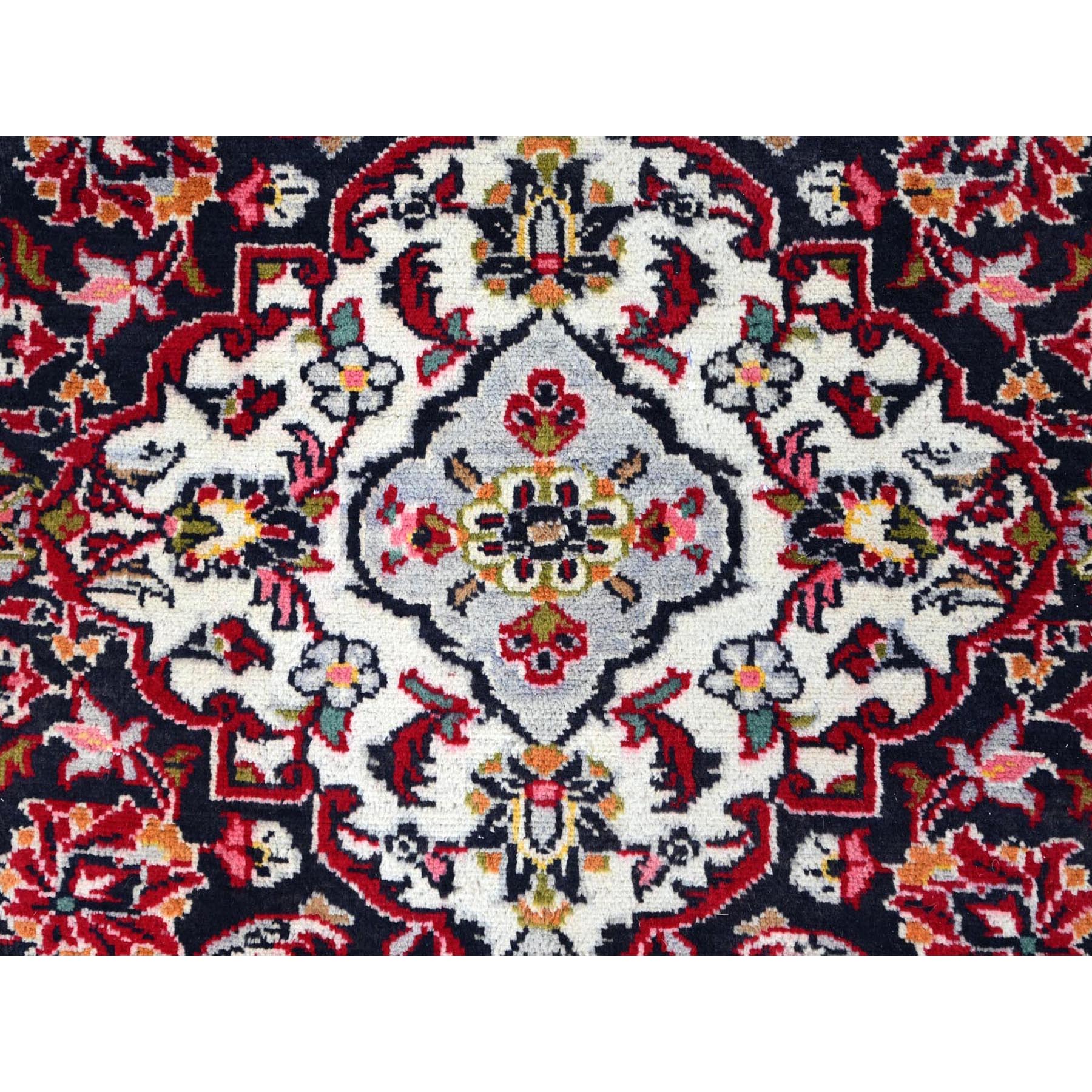 9'9"x13' Ajax Red, Hand Knotted Vintage Persian Kashan With Central Medallion Design, Sides and Ends Professionally Secured and Cleaned, Mint Condition, Fine Wool Pile, Oriental Rug Sh86696
