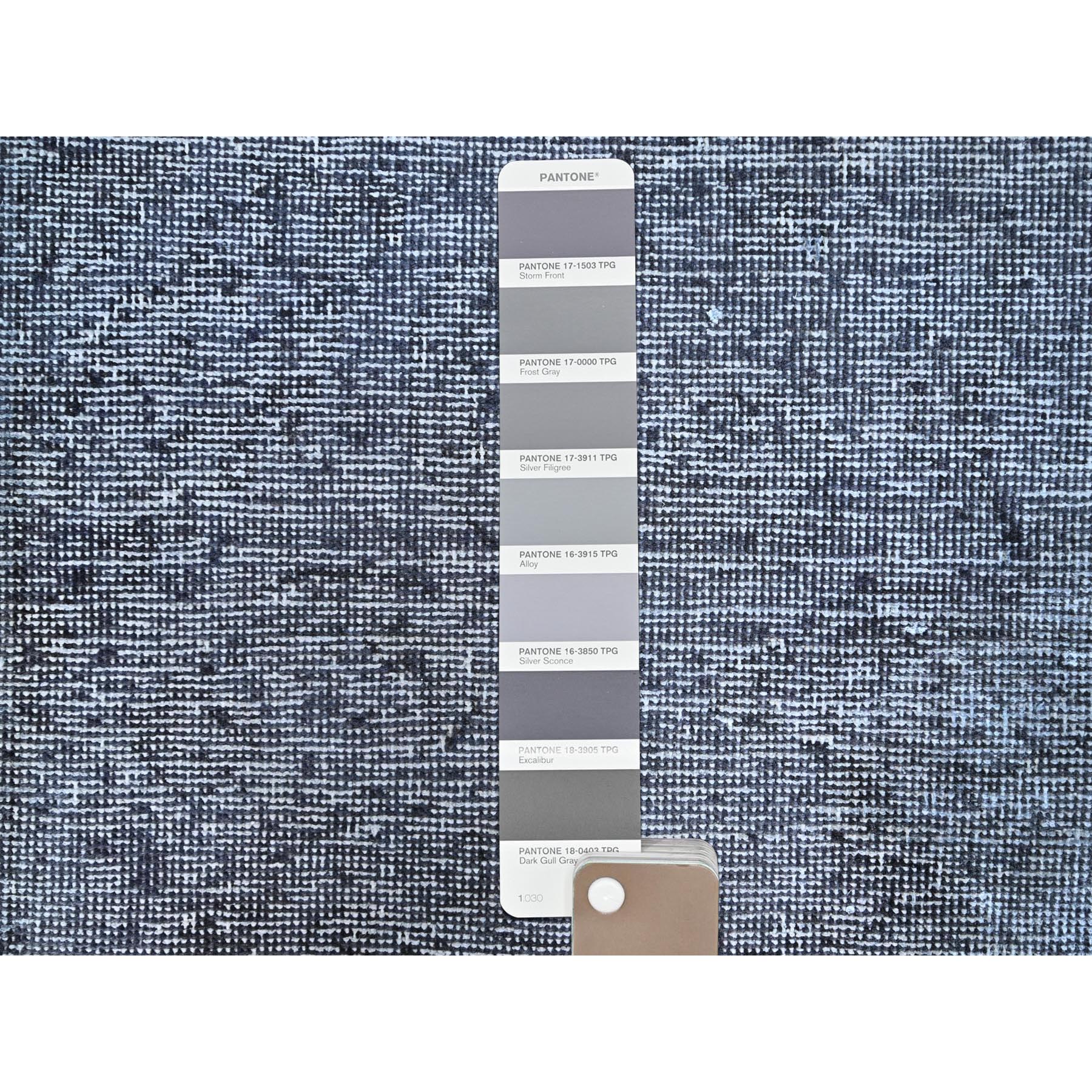 9'9"x12'7" Frost Gray, Distressed Look, Vintage Persian Tabriz, Sheared Low, Hand Knotted Sides and Ends Professionally Secured and Cleaned, Organic Wool, Evenly Worn, Oriental Rug Sh86935