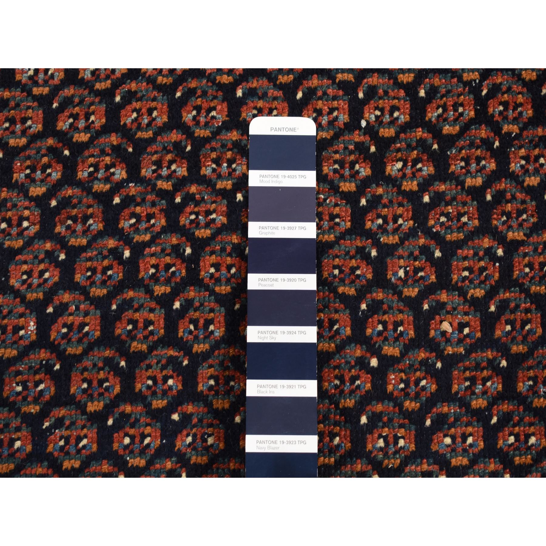 4'4"x6'10" Yankees Blue, Antique Persian Afshar with All Over Small Repetitive Boteh Design, Mint Condition, Soft and Clean, Hand Knotted, Pure Wool, Oriental Rug Sh87404