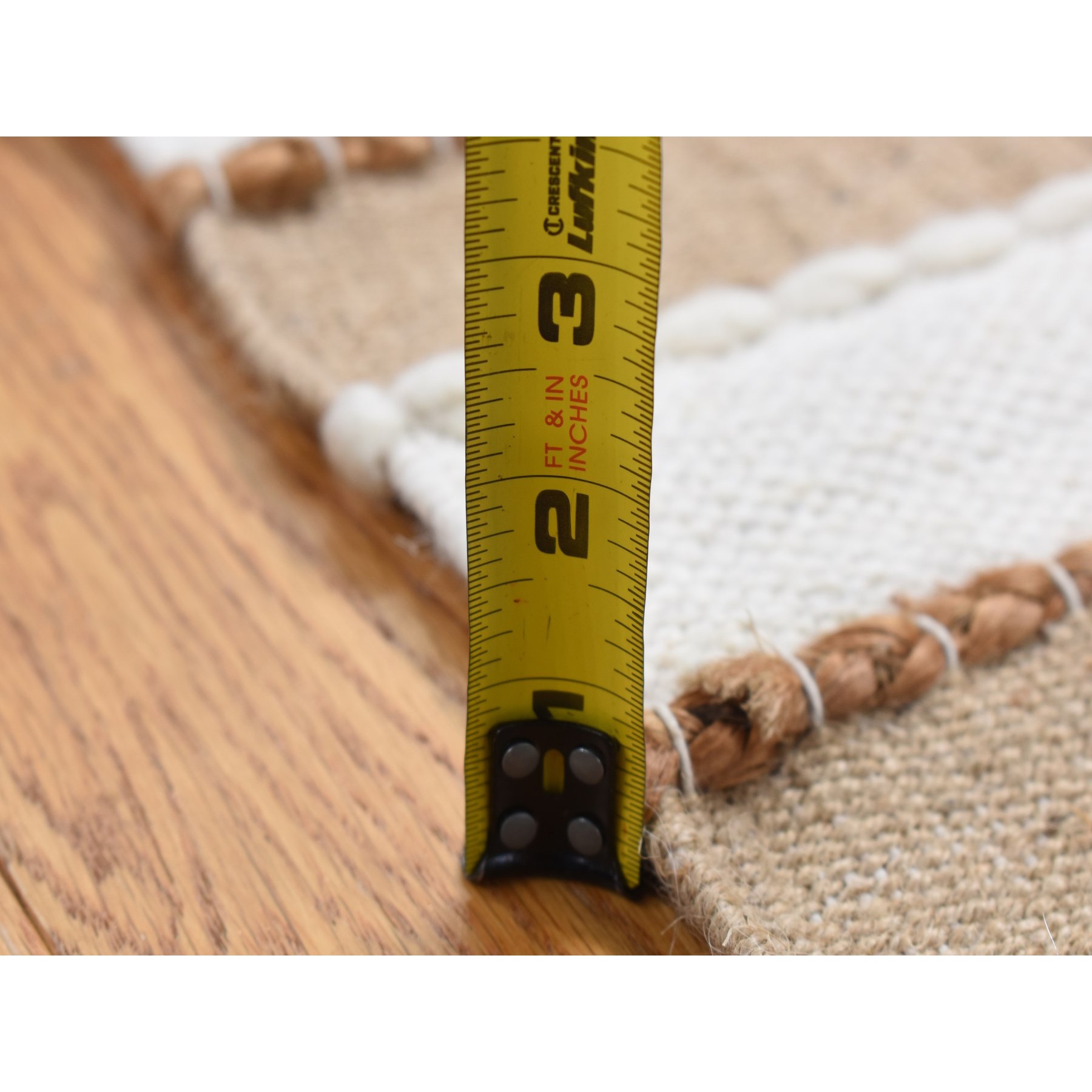 2'x3' Tan Color, 100% Wool, Hand Woven, Flat Weave Pile, Natural Undyed Wool, Sample Fragment, Mat Oriental Rug Sh87416