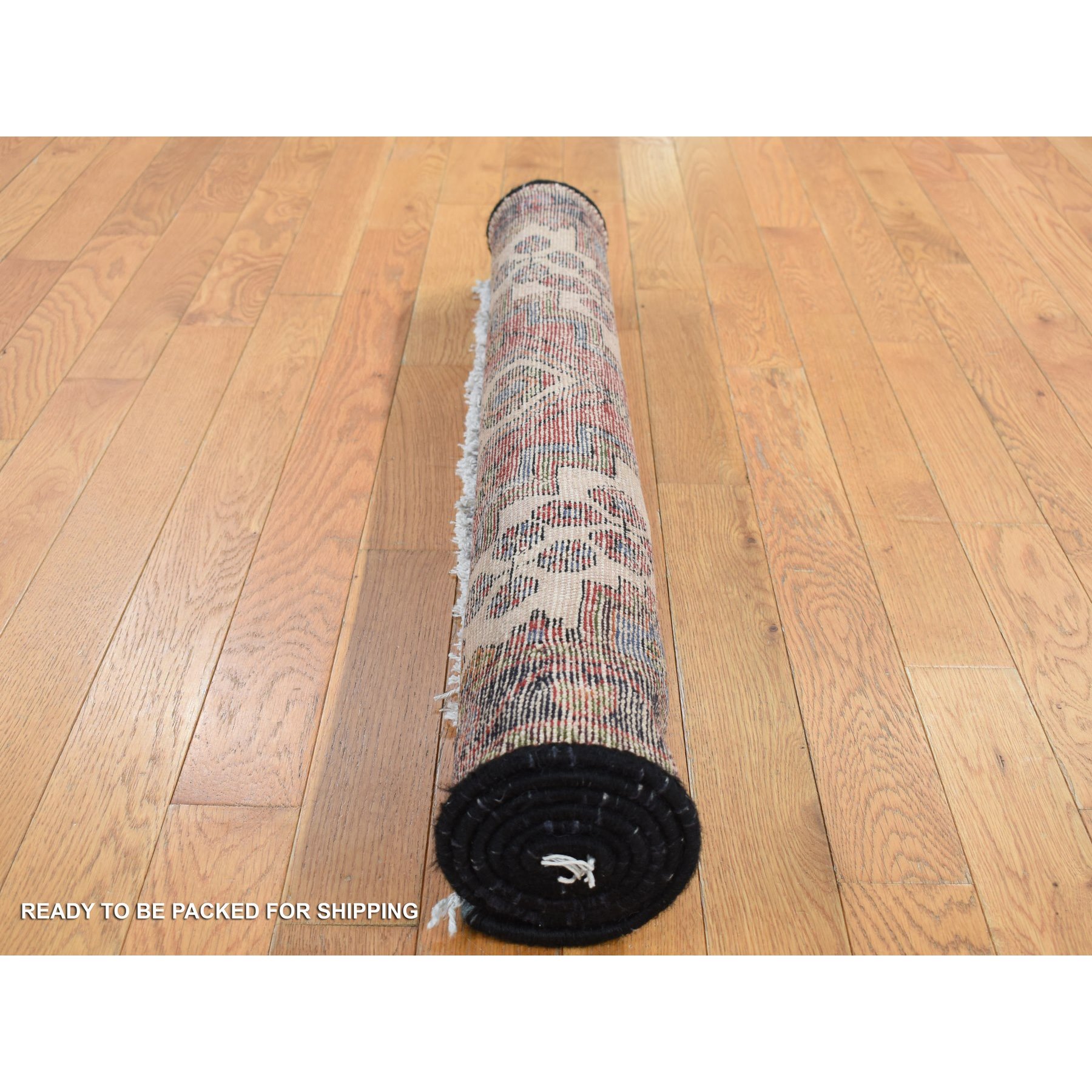 3'5"x5' Alabama Crimson Red, Vintage Bohemian Persian Hamadan Cross Design, Pure Wool, Hand Knotted, Oriental Rug Sh87464