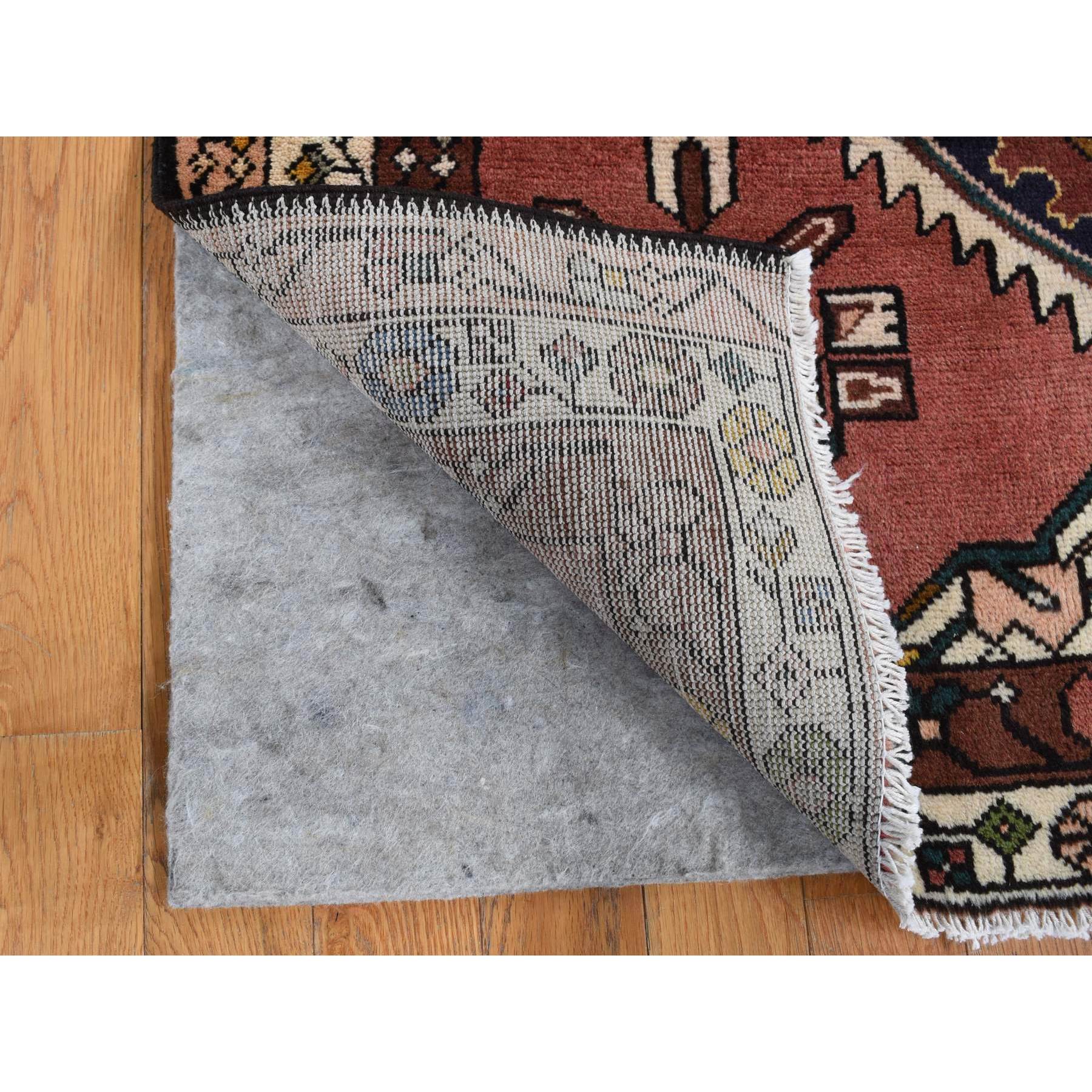 3'9"x9'9" Redwood Red, Vintage Persian Malayer, Pure Wool, Hand Knotted, Wide Runner Oriental Rug Sh87469