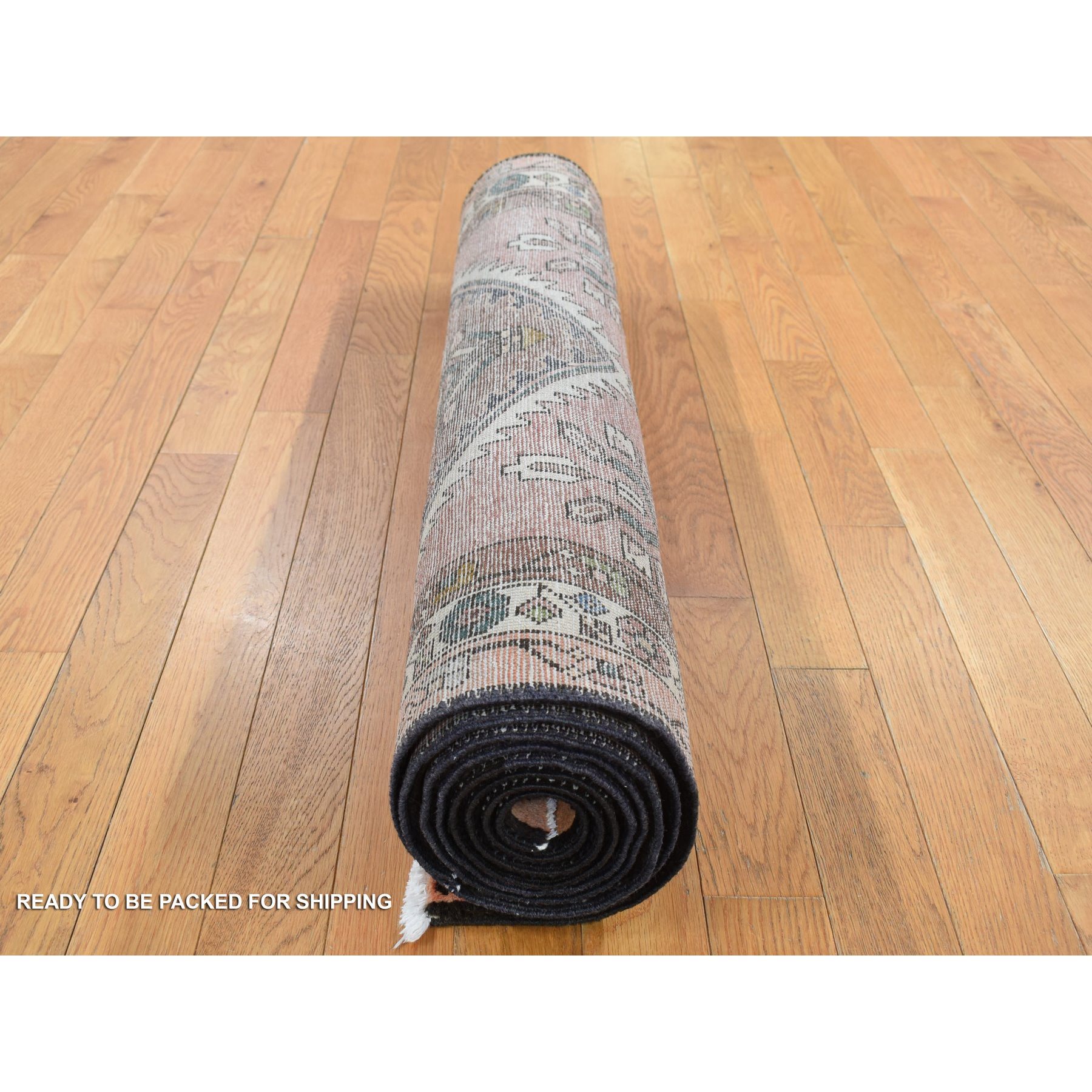 3'9"x9'9" Redwood Red, Vintage Persian Malayer, Pure Wool, Hand Knotted, Wide Runner Oriental Rug Sh87469
