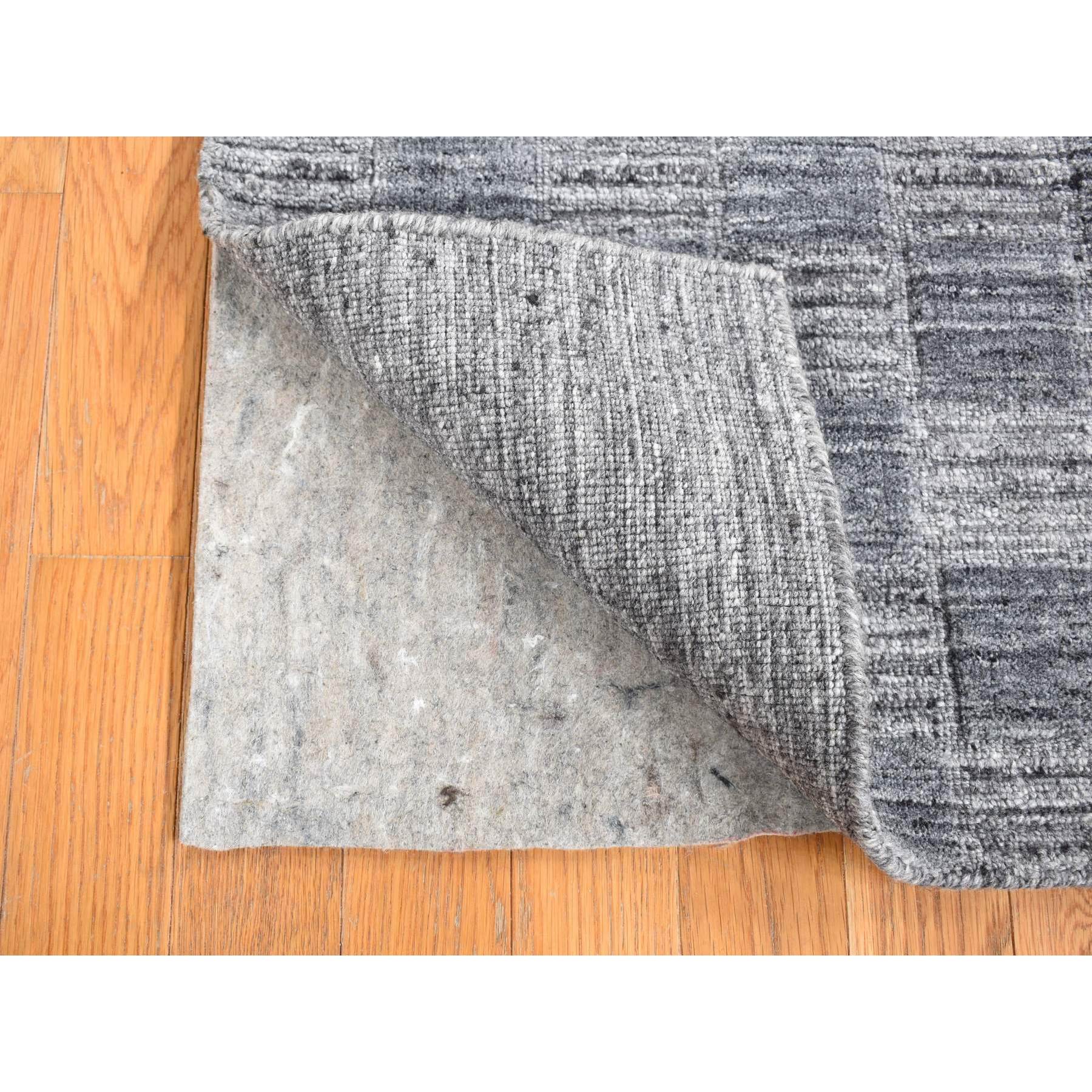 2'x2' Cloud Gray, Modern Checkers Design, Hand Loomed, 100% Wool, Sample Fragment, Square Oriental Rug Sh87481