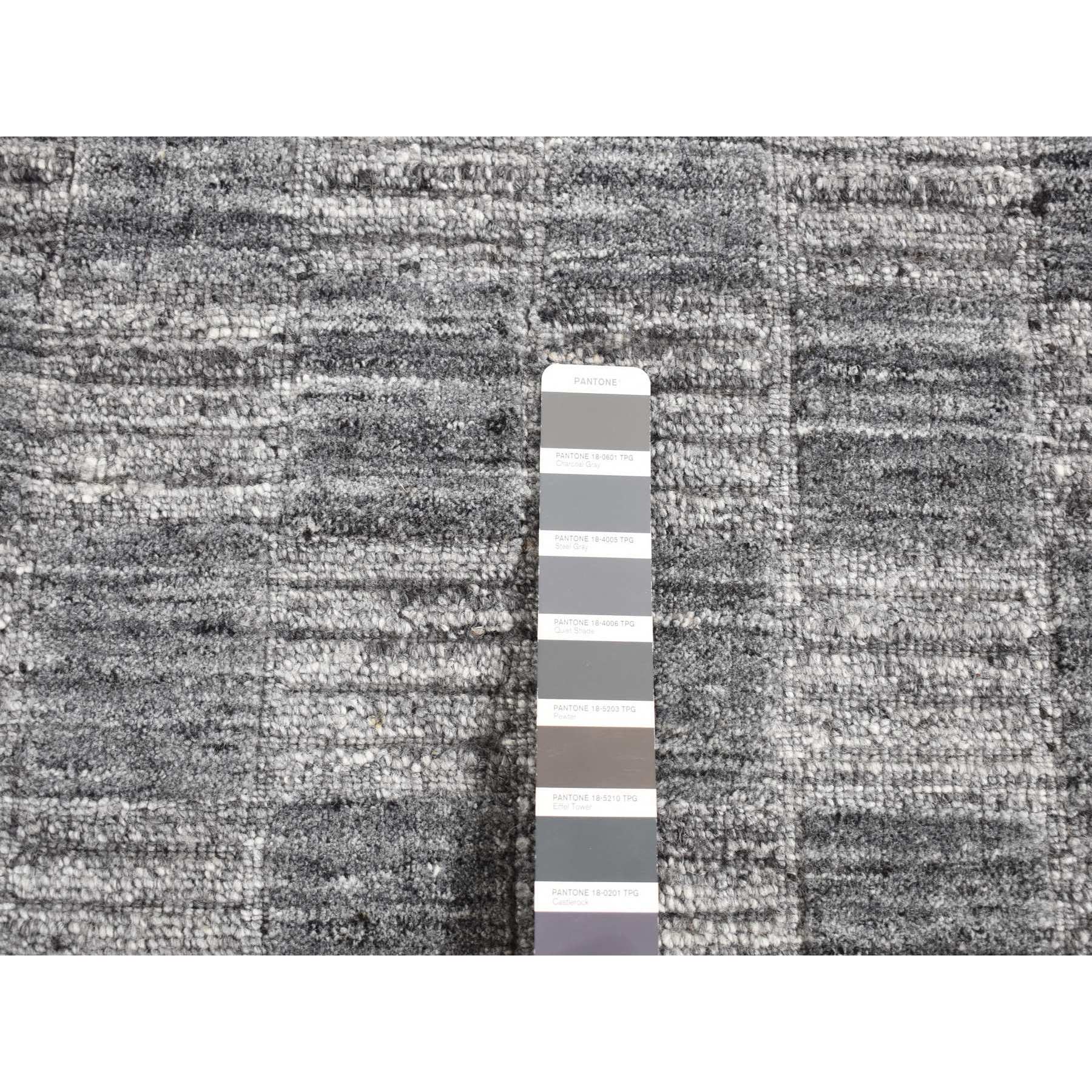 2'x2' Cloud Gray, Modern Checkers Design, Hand Loomed, 100% Wool, Sample Fragment, Square Oriental Rug Sh87481