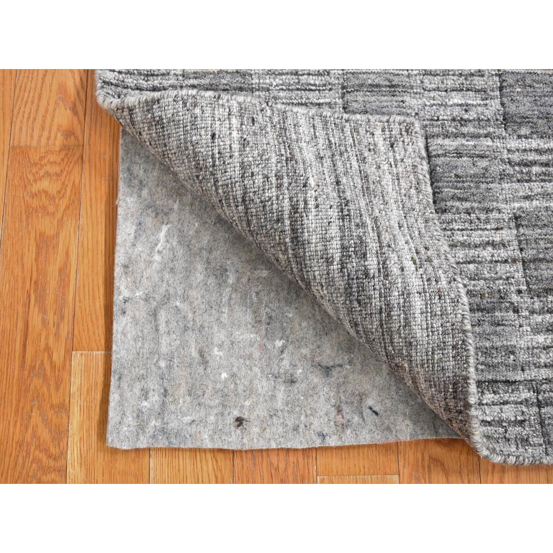 2'x2' Dim Gray, Hand Loomed, Modern Checkers Design, 100% Wool, Sample Fragment, Square, Oriental Rug Sh87485