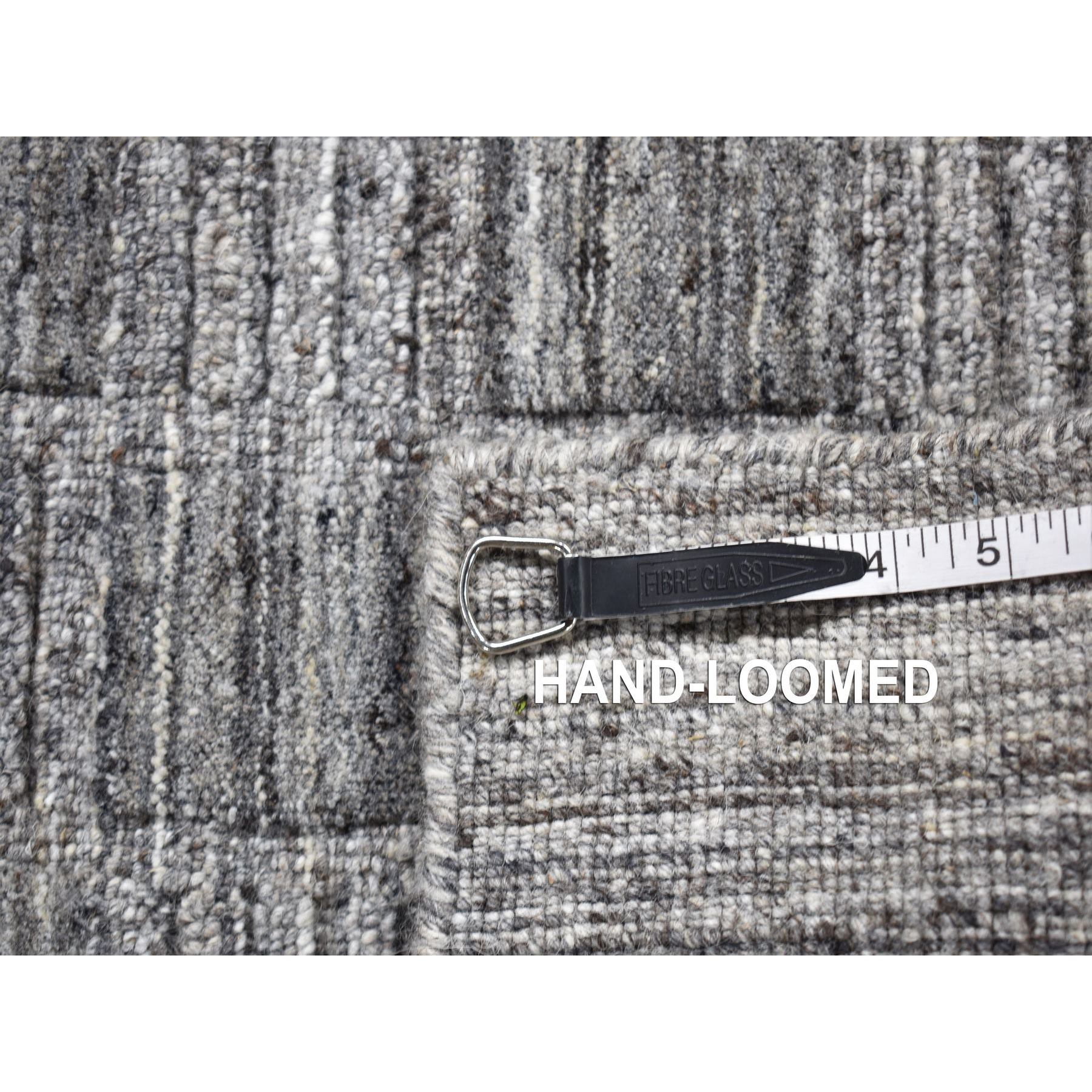 2'x2' Dim Gray, Hand Loomed, Modern Checkers Design, 100% Wool, Sample Fragment, Square, Oriental Rug Sh87485