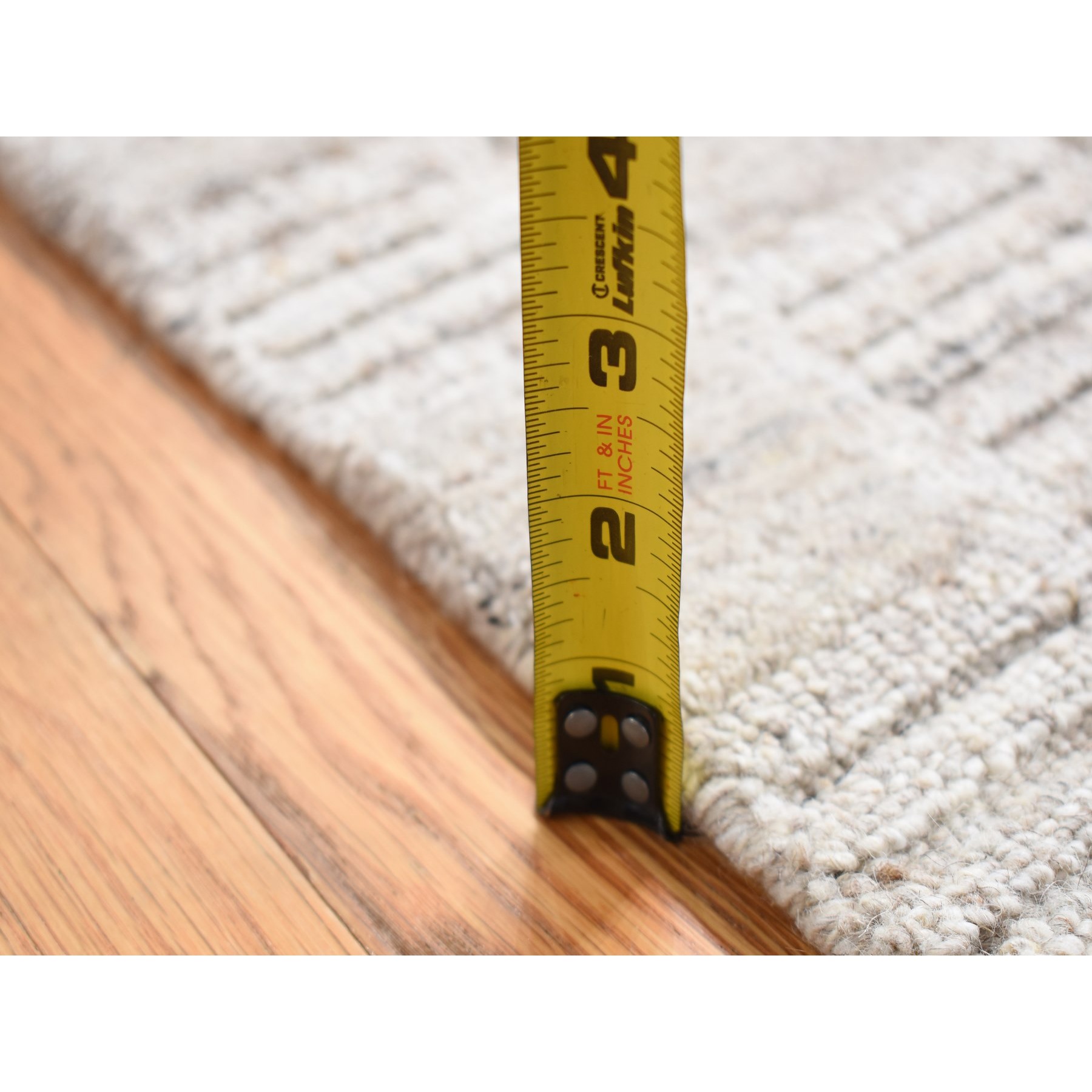 2'1"x2'1" Earth Tone Colors, Modern Checkers Design, Hand Loomed, Pure Wool, Fragment Sample, Square, Oriental Rug Sh87486