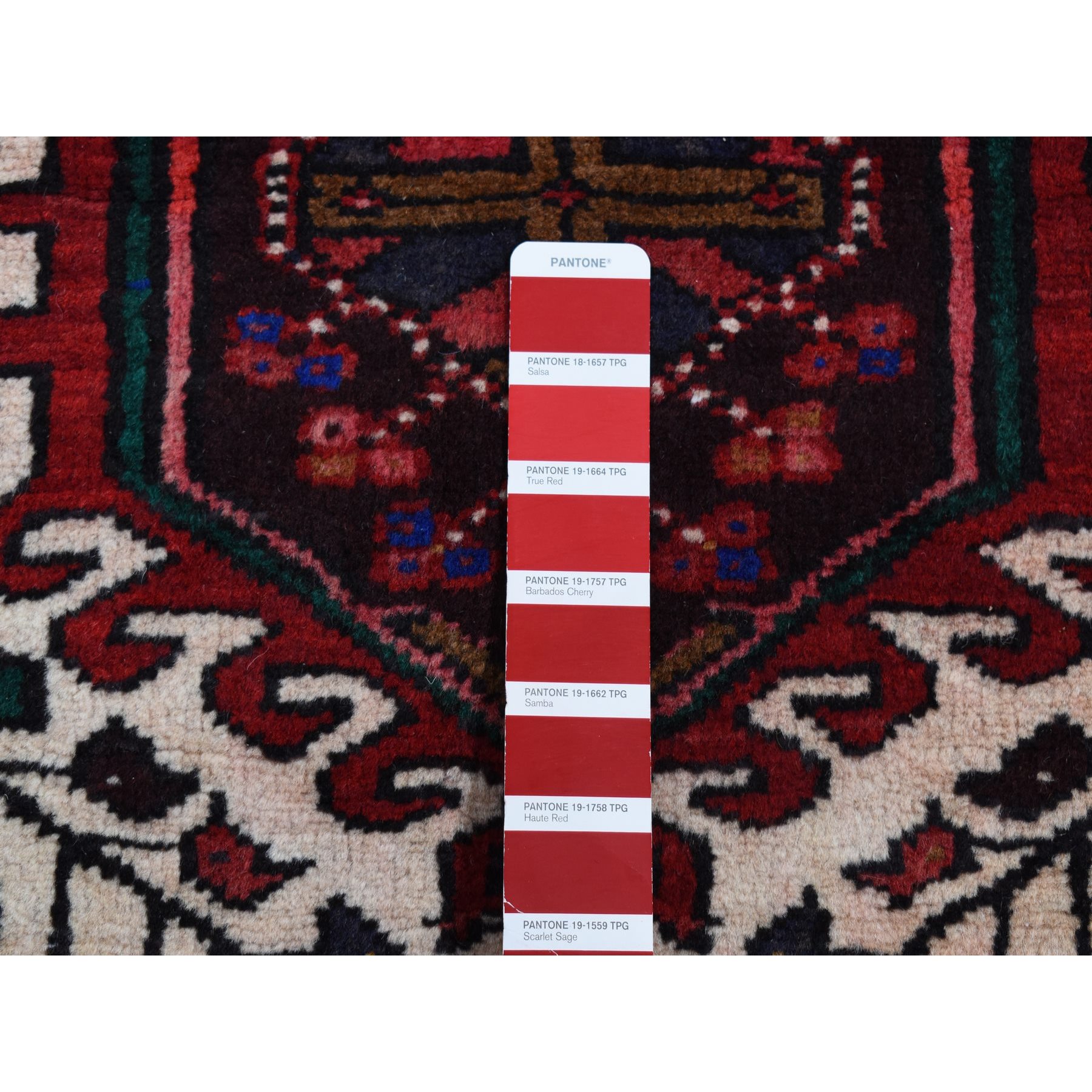 3'2"x10'5" Crimson Red, Vintage Persian Karajeh, Pure Wool, Hand Knotted, Runner Oriental Rug Sh87531