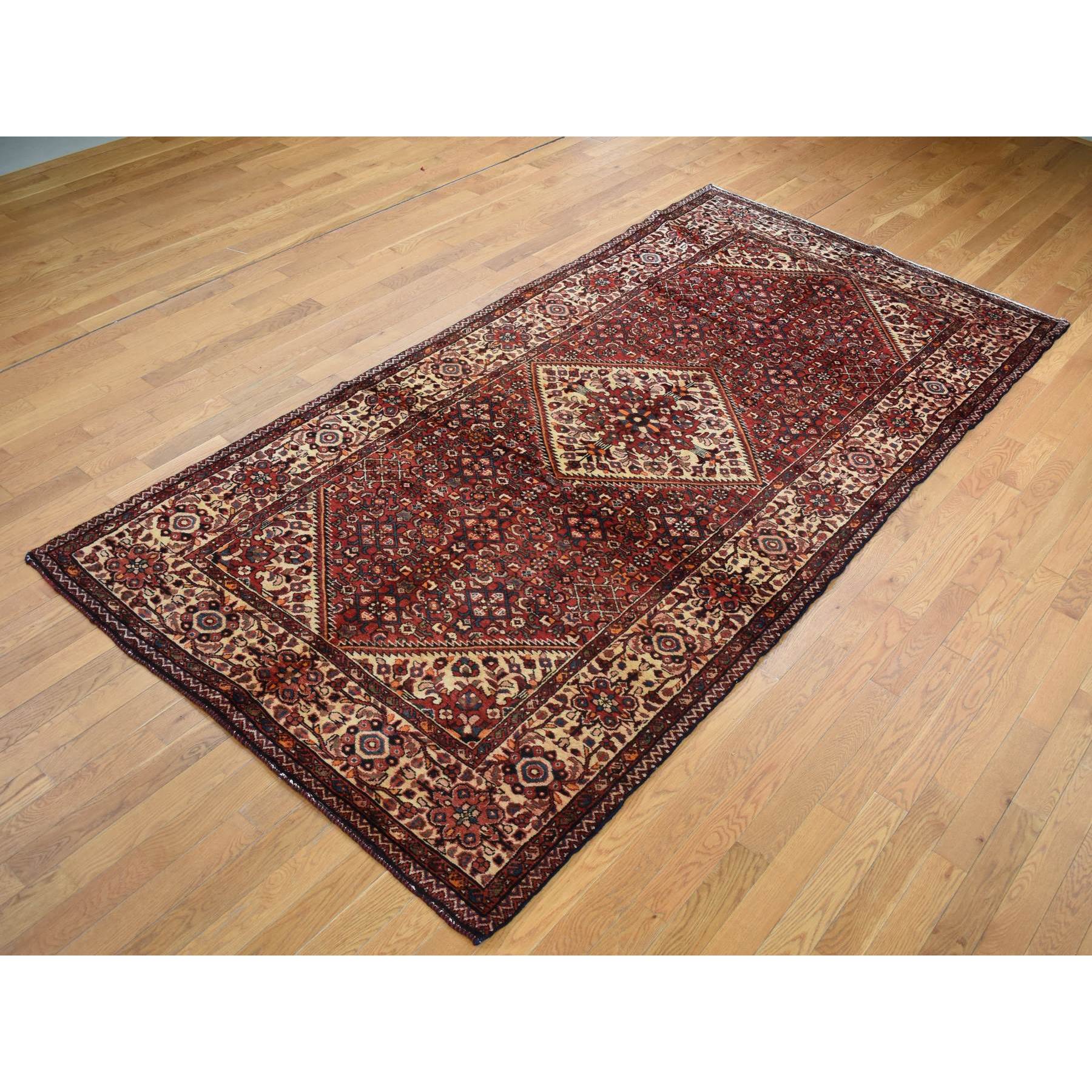 5'3"x11' Fire Brick Red, New Persian Bakhtiari, Pure Wool, Hand Knotted, Gallery Size Runner Oriental Rug Sh87559