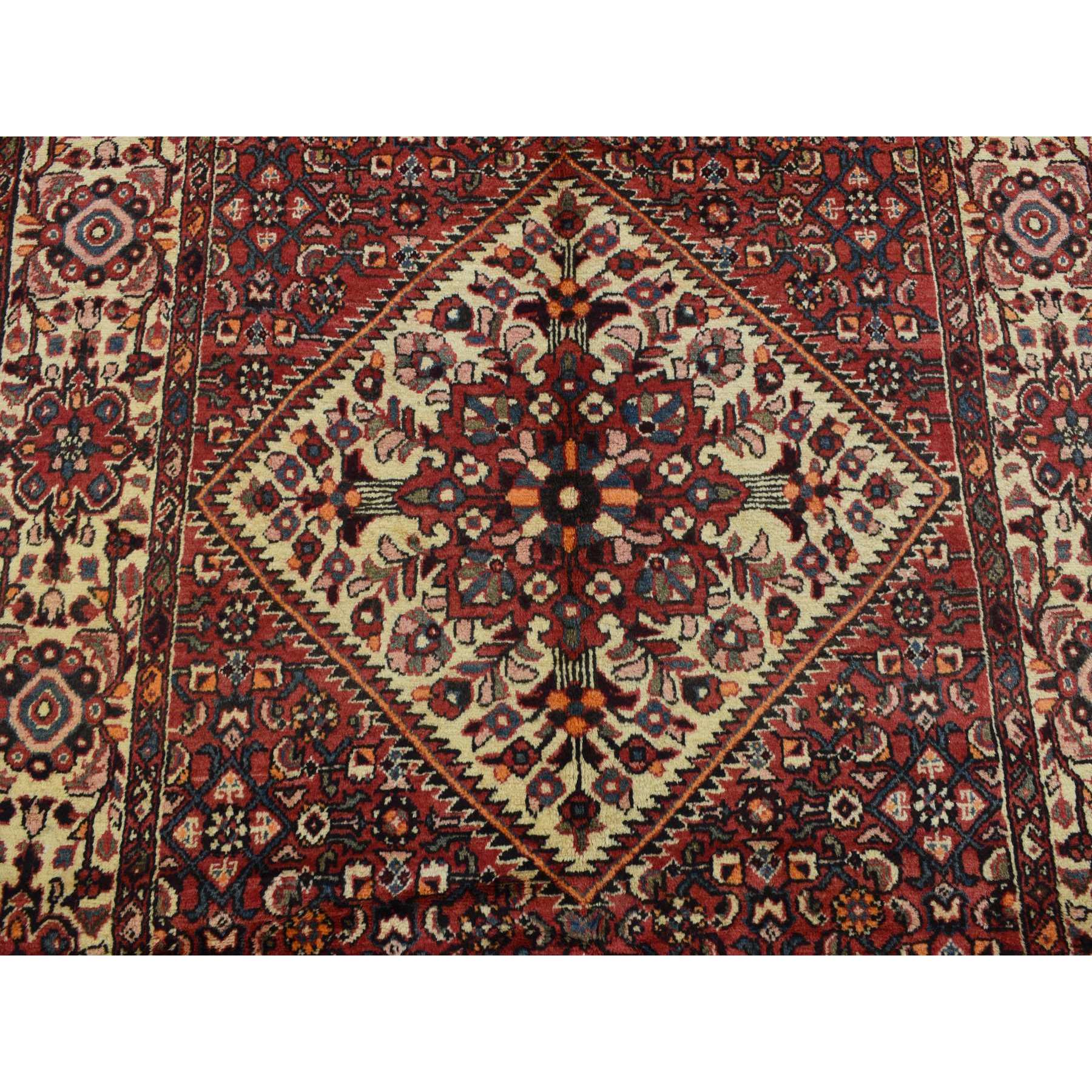 5'3"x11' Fire Brick Red, New Persian Bakhtiari, Pure Wool, Hand Knotted, Gallery Size Runner Oriental Rug Sh87559