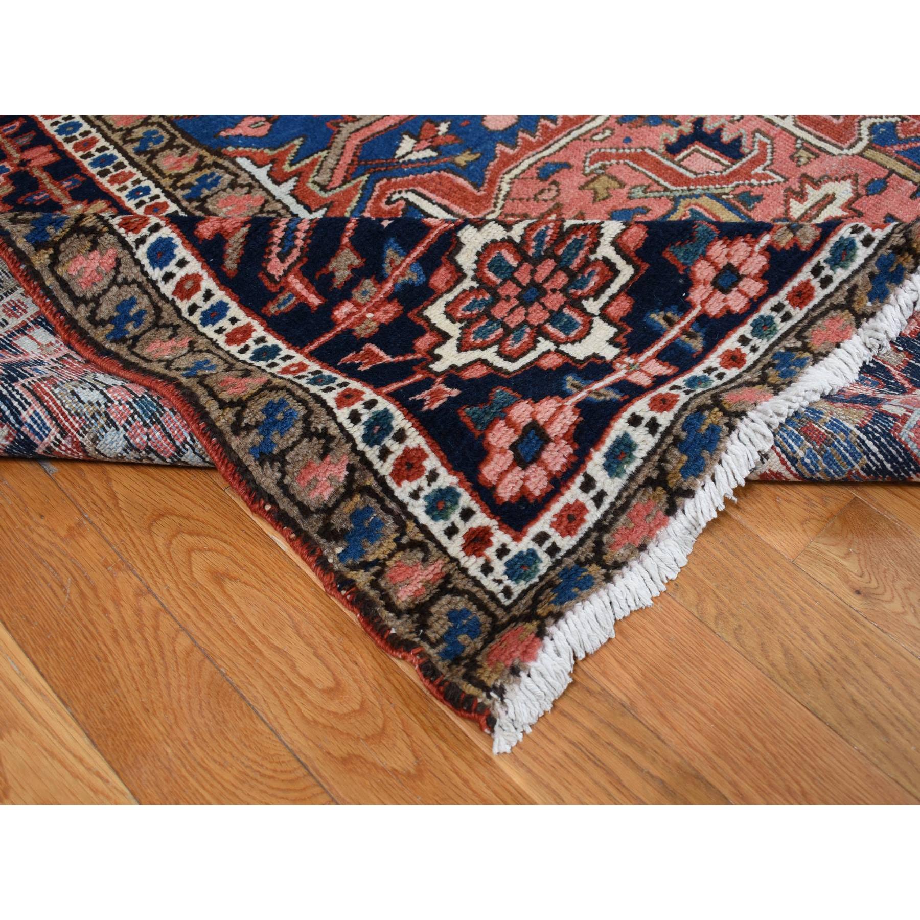 12'3"x16'1" Barn Red, Antique Persian Karajeh Heriz in Excellent Condition, 100% Wool, Hand Knotted, Even Short Pile, Clean and Soft Pile, Sides and Ends Professionally Secured, Oversized Oriental Rug Sh87561