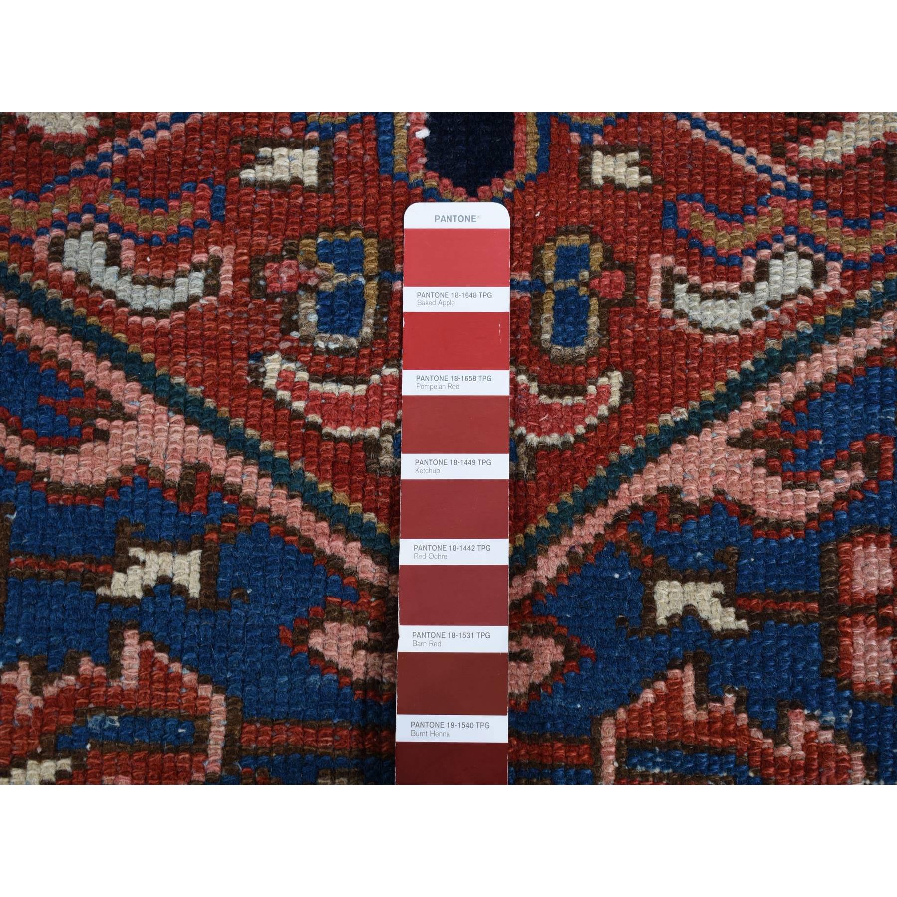 12'3"x16'1" Barn Red, Antique Persian Karajeh Heriz in Excellent Condition, 100% Wool, Hand Knotted, Even Short Pile, Clean and Soft Pile, Sides and Ends Professionally Secured, Oversized Oriental Rug Sh87561