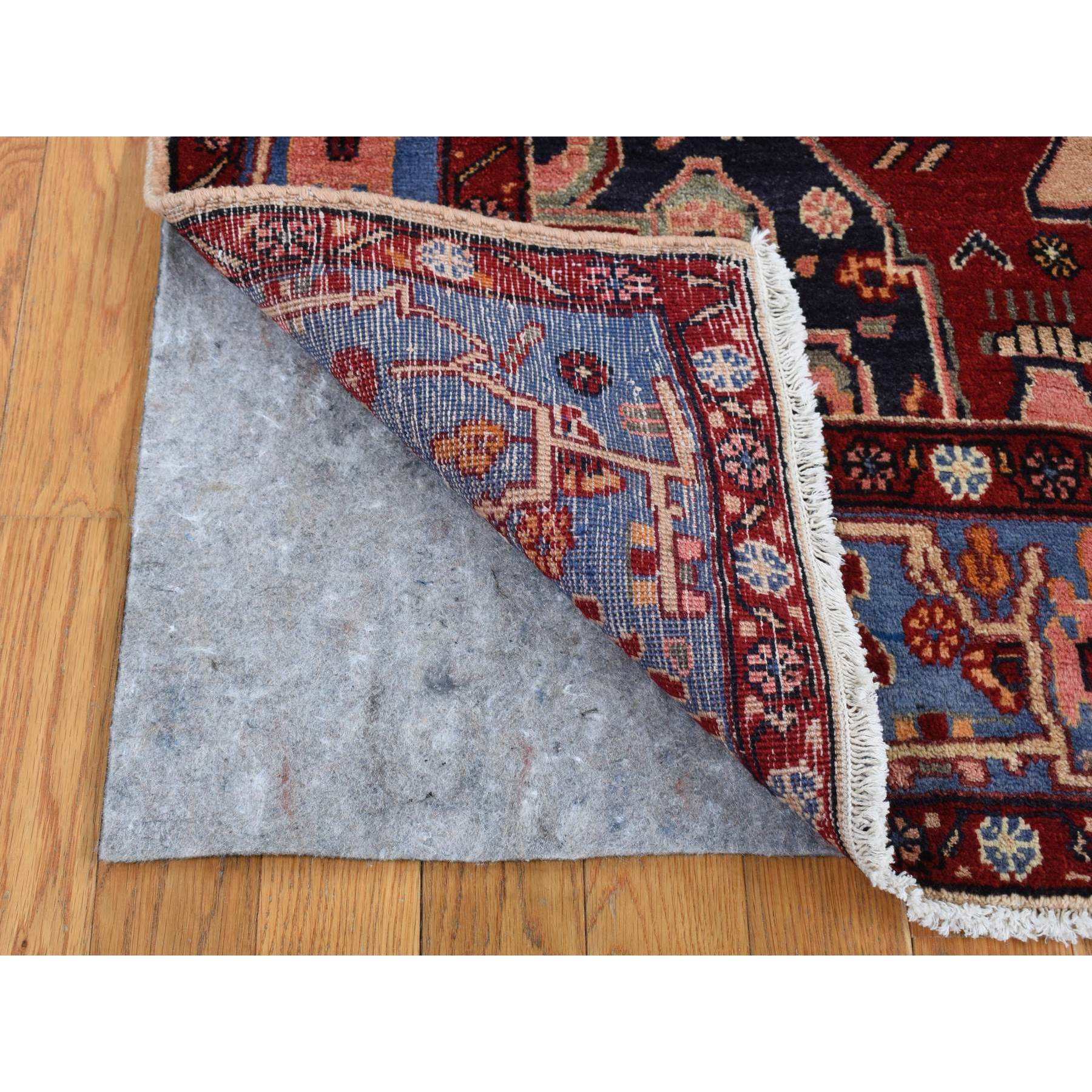 5'3"x9'10" Barn Red, Vintage North West Persian, Open Field Geometric Design, Pure Wool, Hand Knotted, Clean with No Wear, Oriental Rug Sh87573