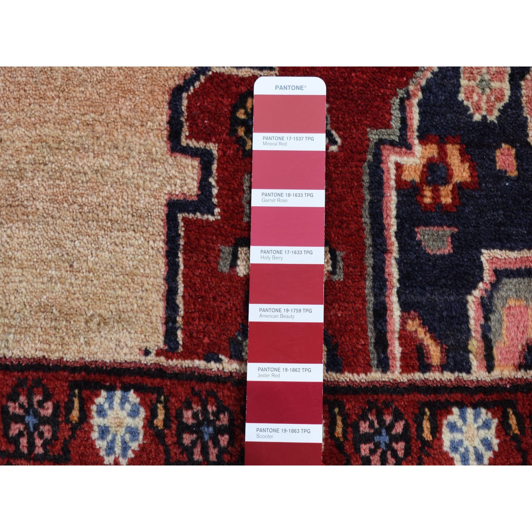 5'3"x9'10" Barn Red, Vintage North West Persian, Open Field Geometric Design, Pure Wool, Hand Knotted, Clean with No Wear, Oriental Rug Sh87573