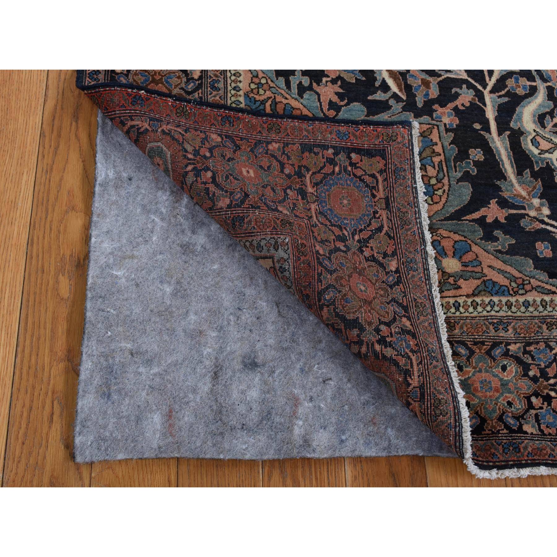 4'4"x6'9" Amber Brown, Antique Persian Fereghan Sarouk, Excellent Condition, Clean and Soft, Even Wear, 100% Wool, Hand Knotted, Oriental Rug Sh87639
