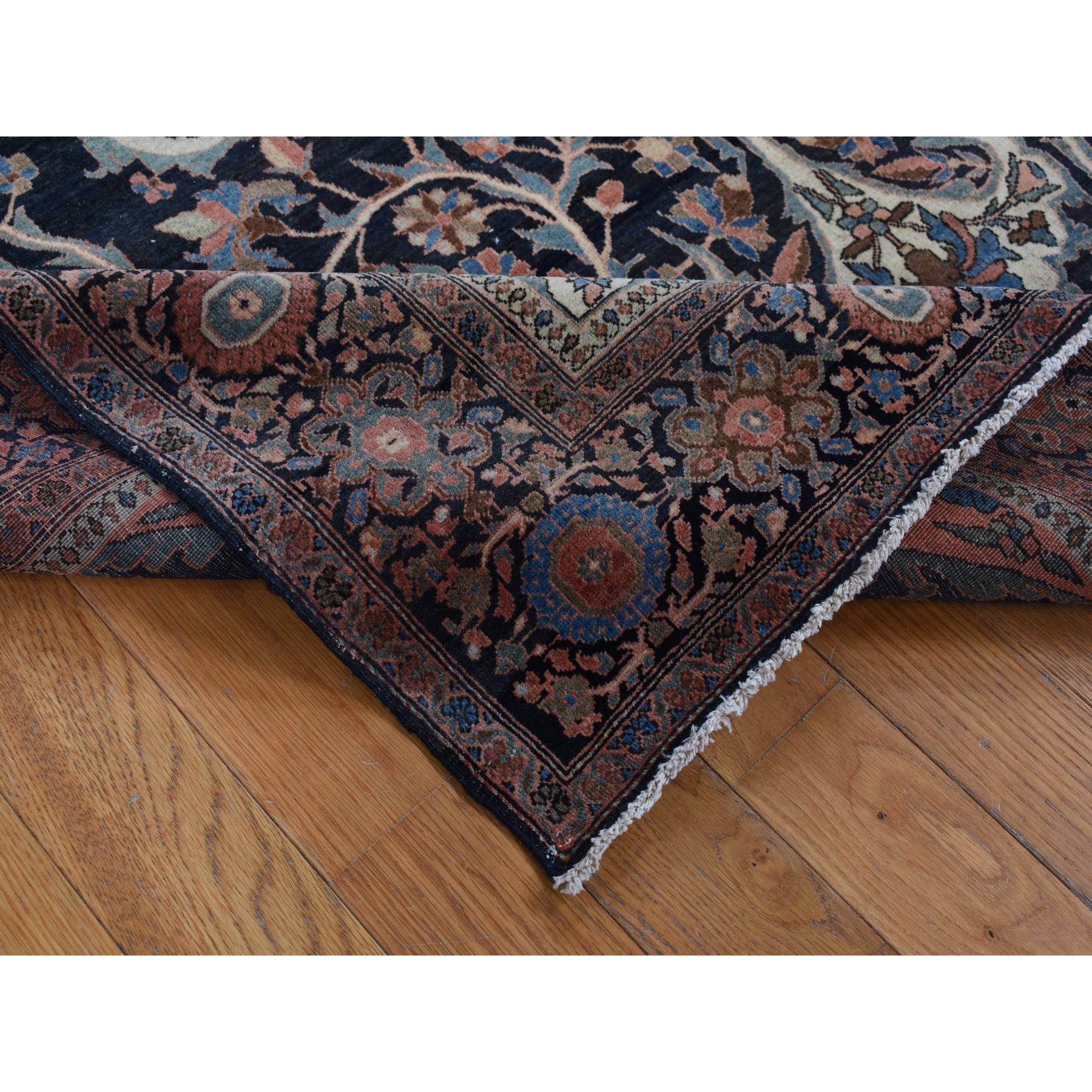 4'4"x6'9" Amber Brown, Antique Persian Fereghan Sarouk, Excellent Condition, Clean and Soft, Even Wear, 100% Wool, Hand Knotted, Oriental Rug Sh87639