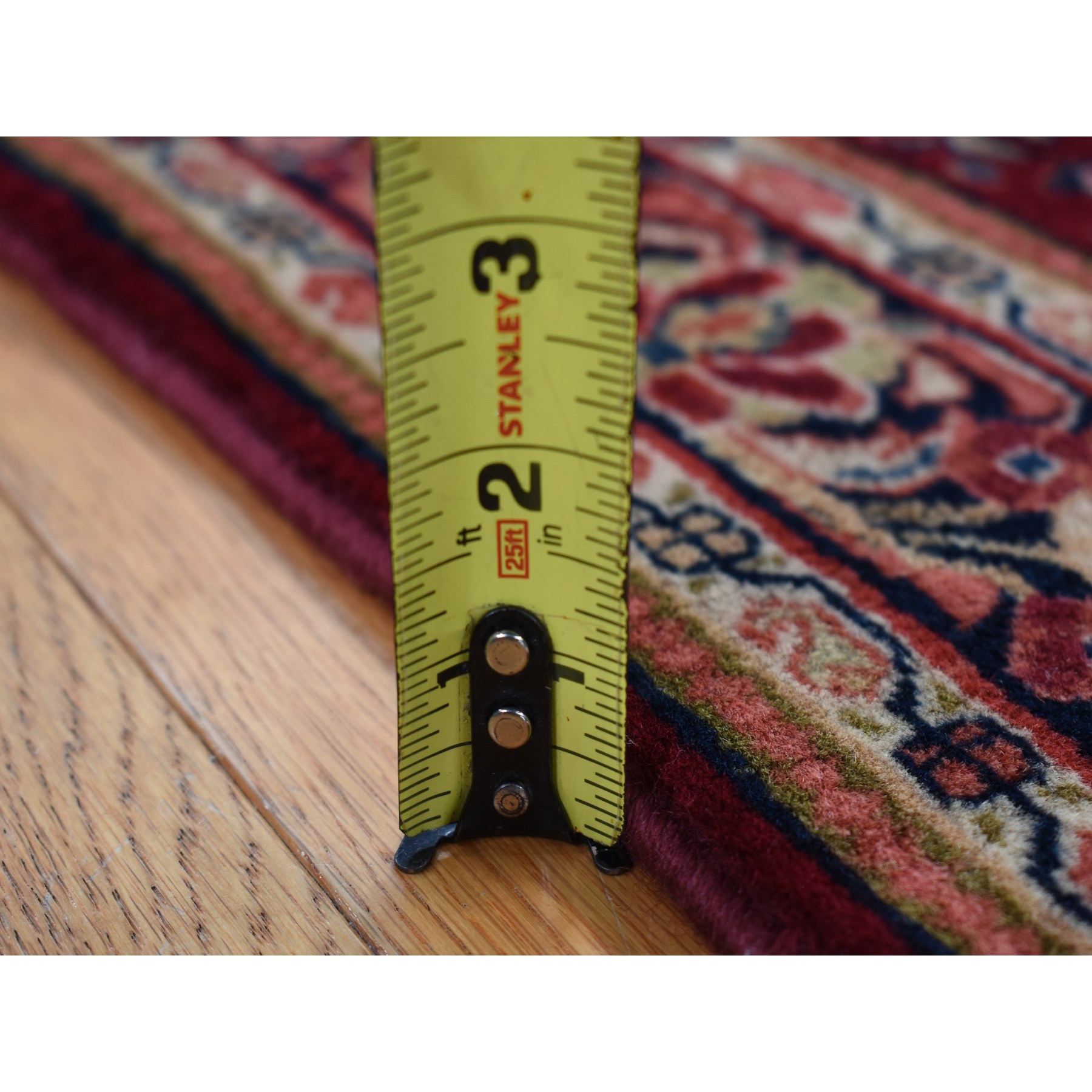 3'x3' Wine Red, Antique Persian Sarouk, Full Pile with a Rare Square Size, 100% Wool, Hand Knotted, Oriental Rug Sh87640