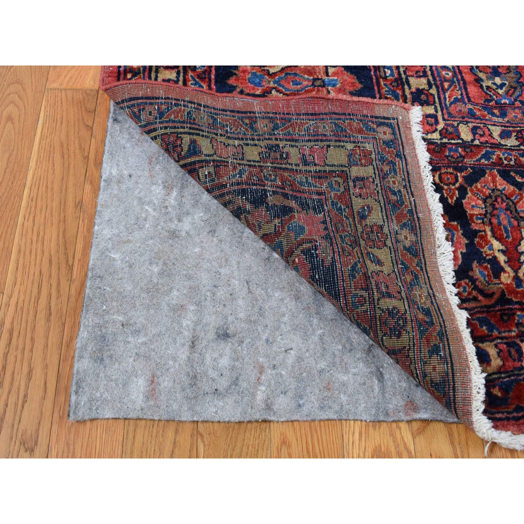 10'8"x17'2" Ruby Red, Antique Persian Sarouk, Extra Long, Excellent Condition, Clean and Soft, Even Wear, 100% Wool, Hand Knotted, Oversized, Oriental Rug Sh87641