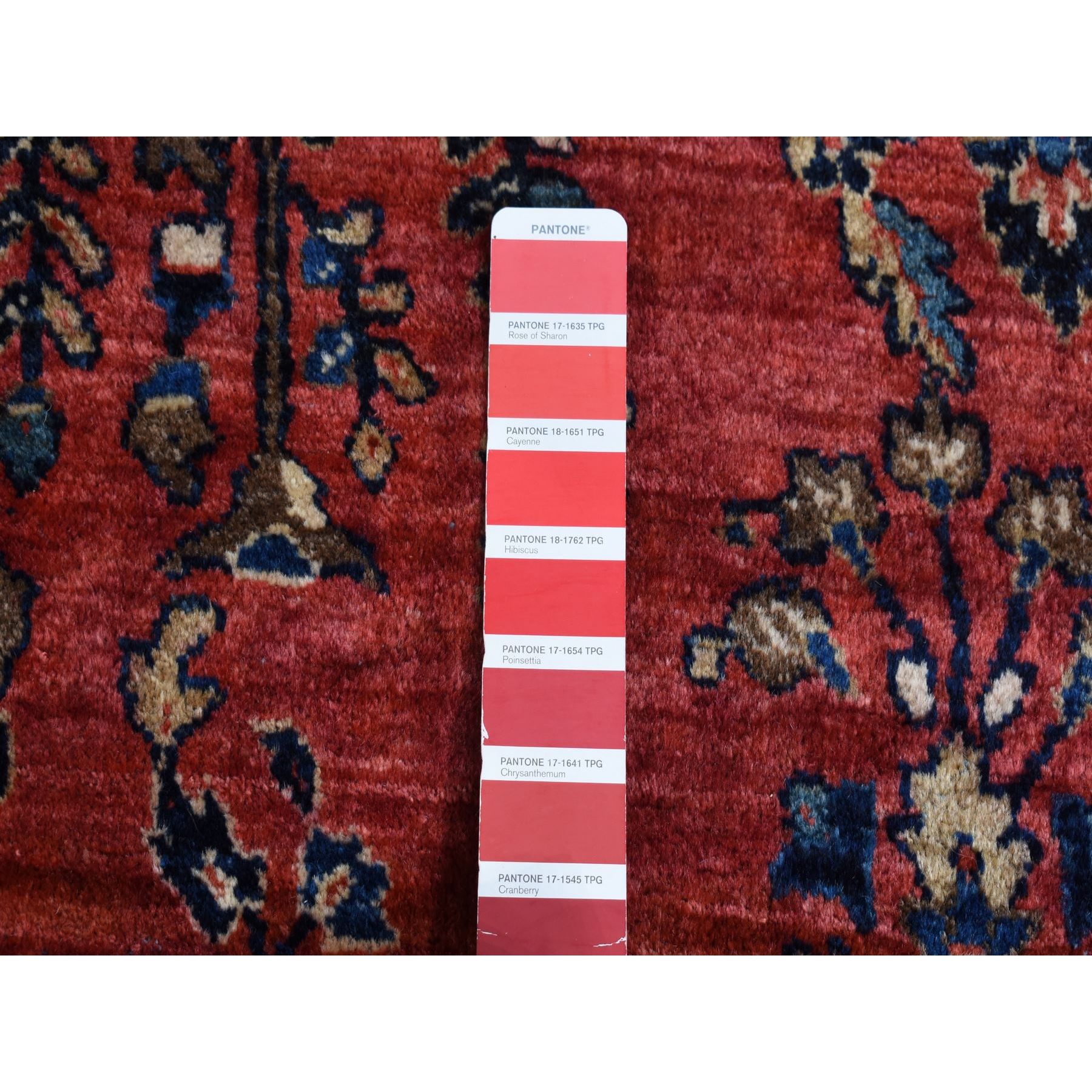 10'8"x17'2" Ruby Red, Antique Persian Sarouk, Extra Long, Excellent Condition, Clean and Soft, Even Wear, 100% Wool, Hand Knotted, Oversized, Oriental Rug Sh87641