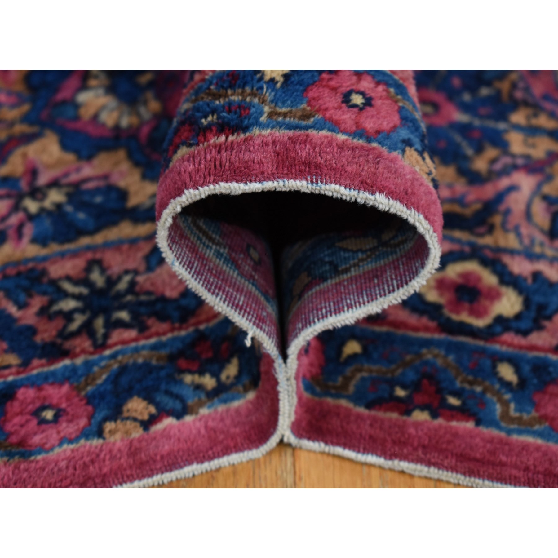 8'10"x14'1" Magenta Color, Antique Persian Taftanjian Sarouk, 300 KPSI, Clean and Soft, Full Pile, Hand Knotted, Pure Wool, Oriental Rug Sh87642