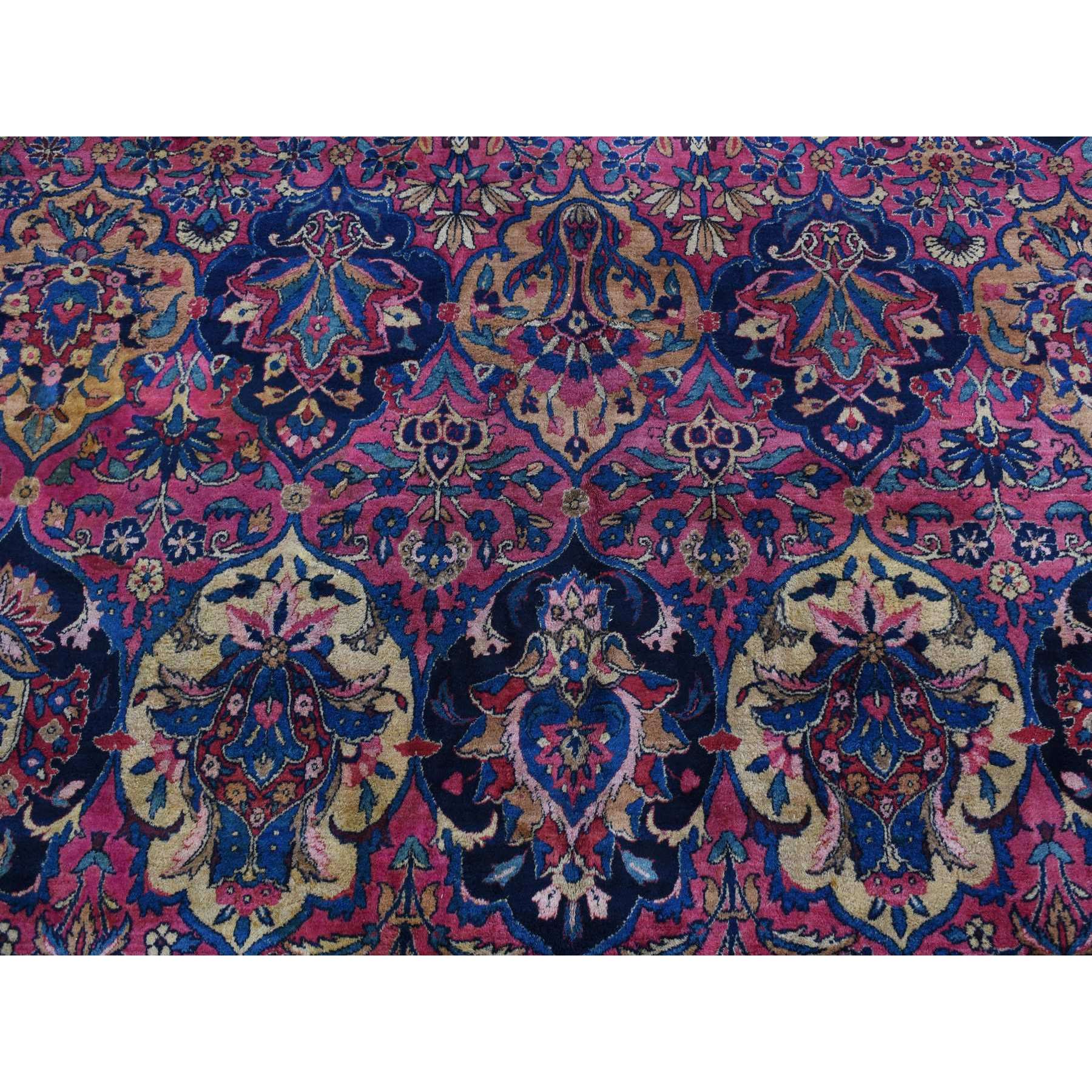 8'10"x14'1" Magenta Color, Antique Persian Taftanjian Sarouk, 300 KPSI, Clean and Soft, Full Pile, Hand Knotted, Pure Wool, Oriental Rug Sh87642