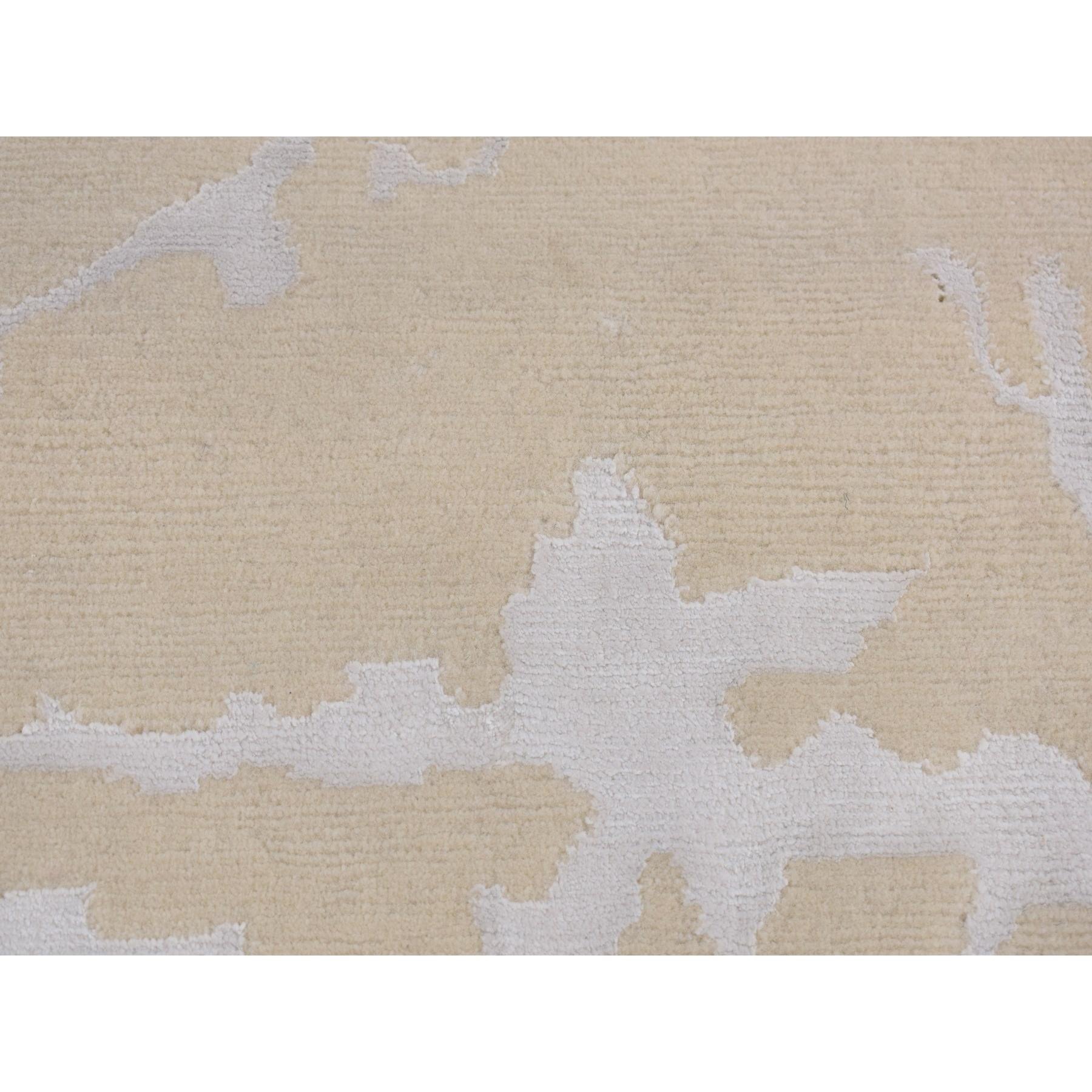 2'x3' Beige, Floral Nepali Weave Design, Hand Knotted, Modern, Wool and Silk, Clearance, Sample Oriental Rug Sh87793