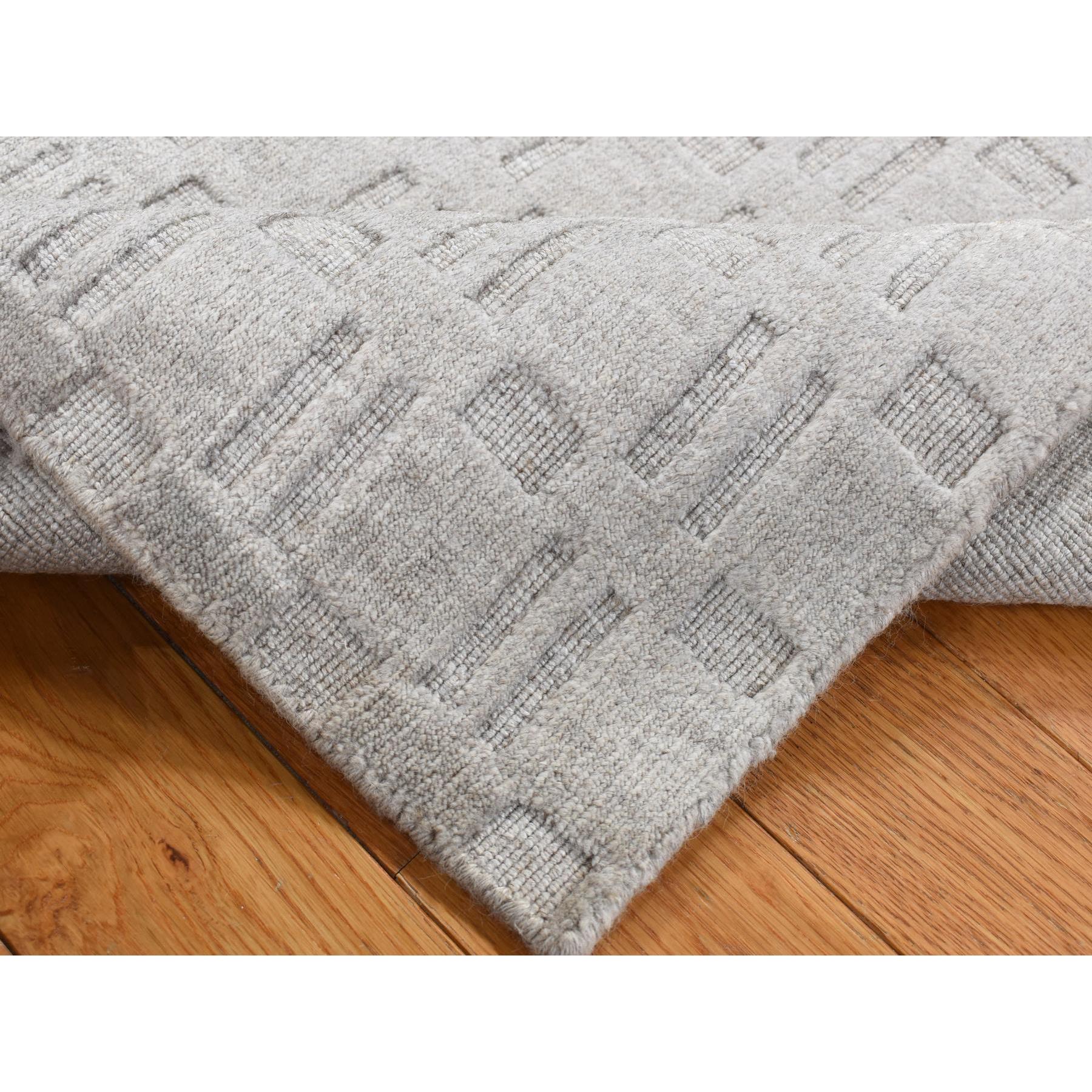 2'x3' Spanish Gray, Hand Loomed, Tone on Tone Design, Pure Wool, Sample Oriental Rug Sh87823