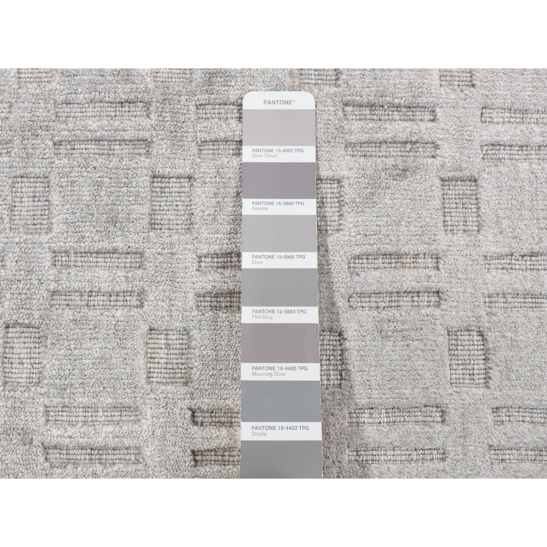 2'x3' Spanish Gray, Hand Loomed, Tone on Tone Design, Pure Wool, Sample Oriental Rug Sh87823