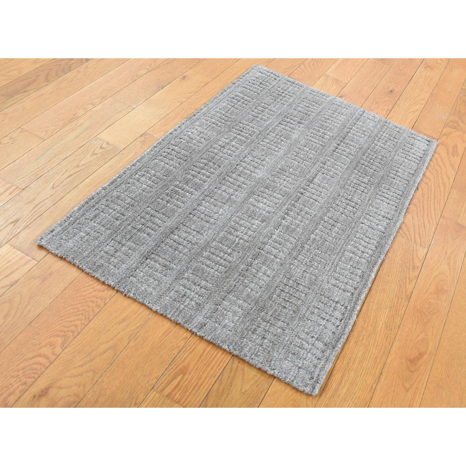 2'x3' Spanish Gray, 100% Wool, Tone on Tone Design, Hand Loomed, Sample Oriental Rug Sh87825